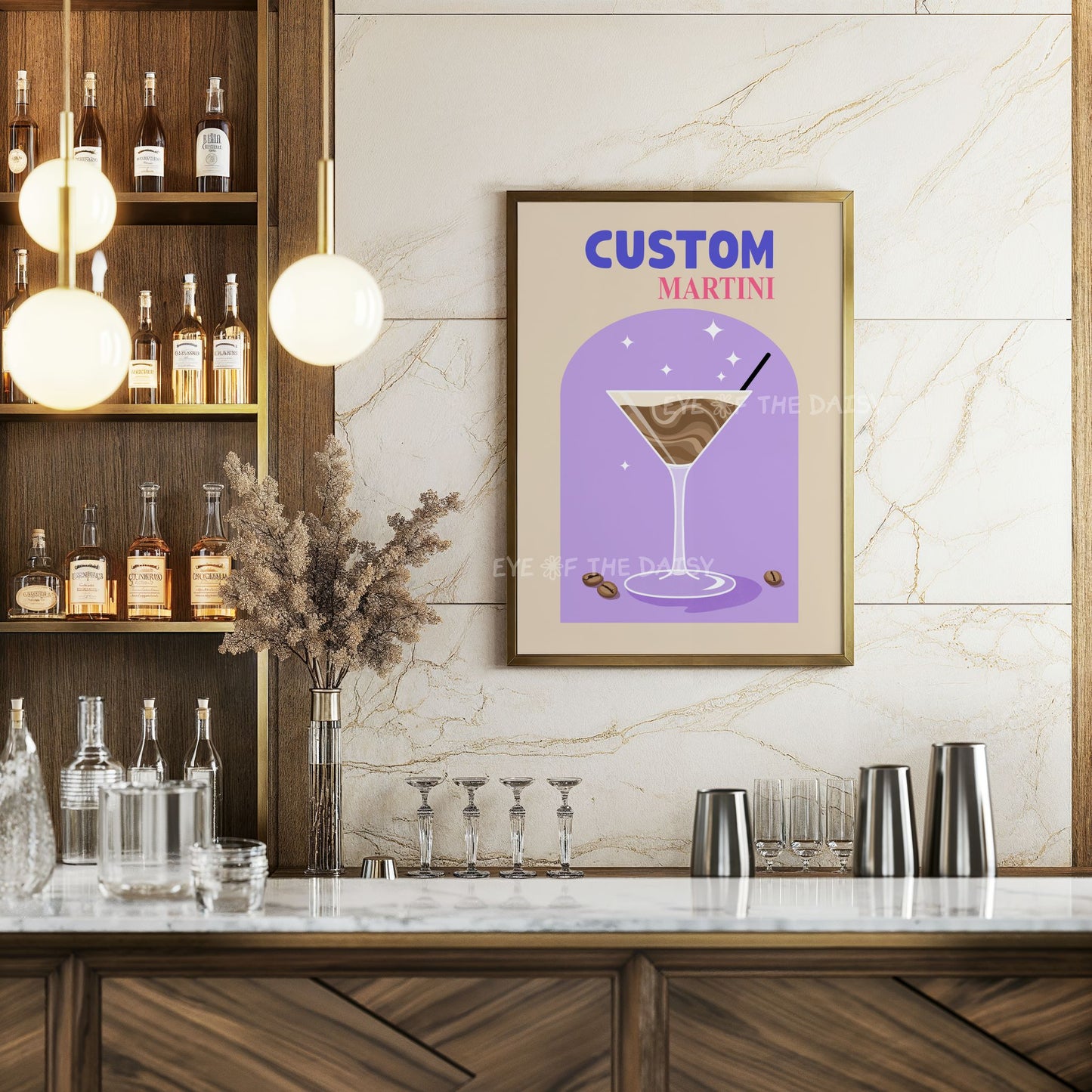 Custom Cocktail Digital Print | Personalised Drink Printable Wall Art | Signature Drink Art