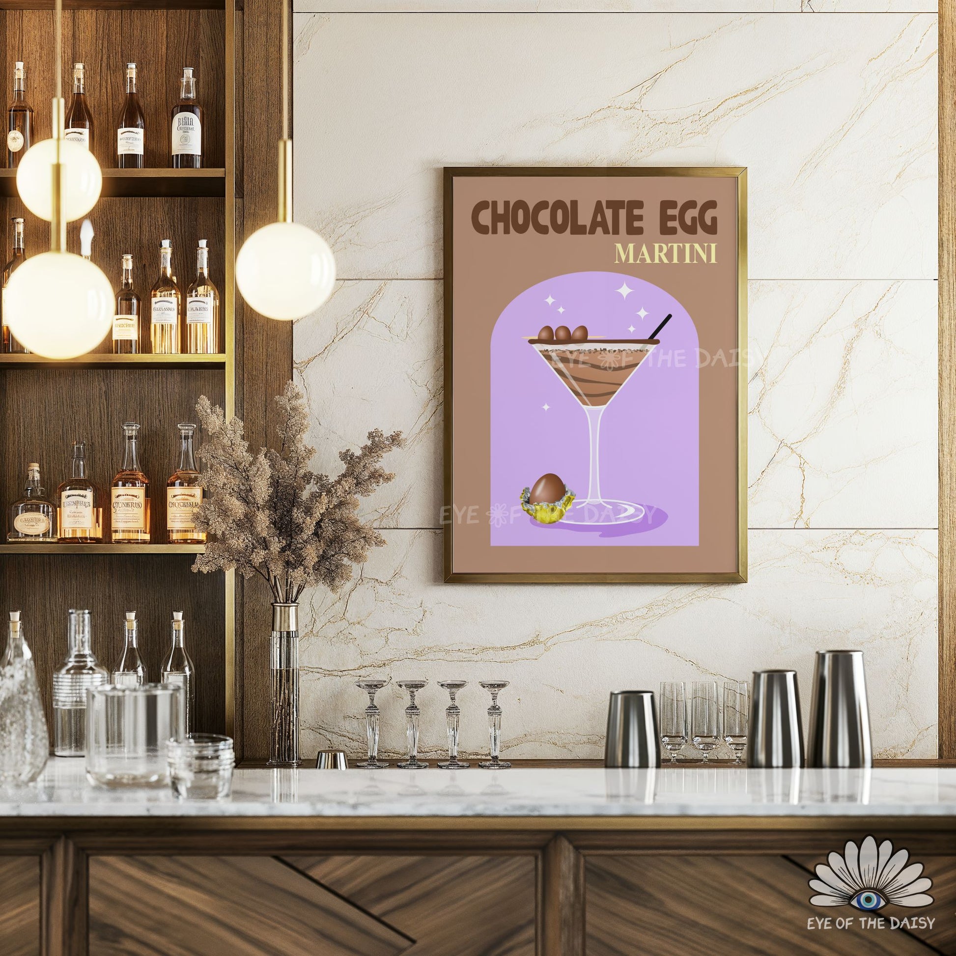 Easter cocktail posters set of 3 for Easter bar signs or Easter party wall art