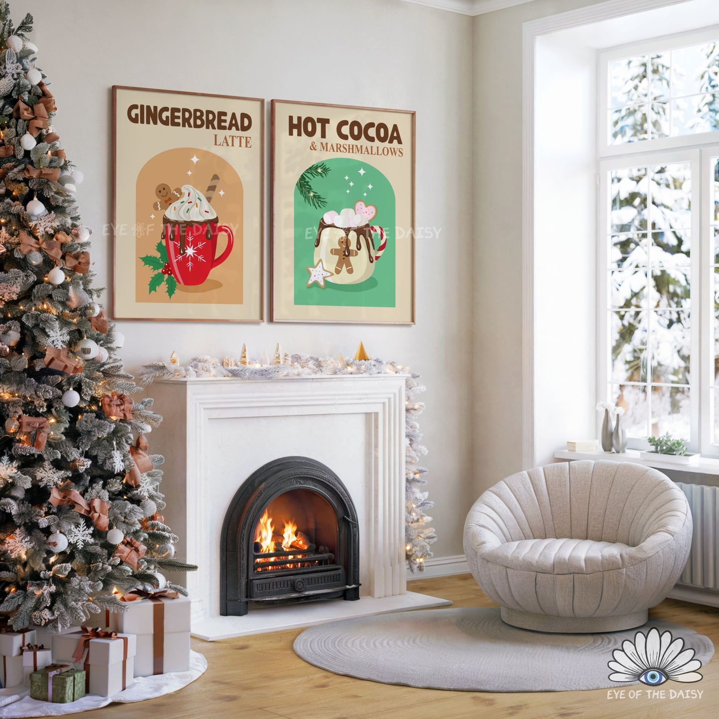 Set of 3 Hot Cocoa Bar Prints Digital Download | Coffee Christmas Drinks Printable Wall Art