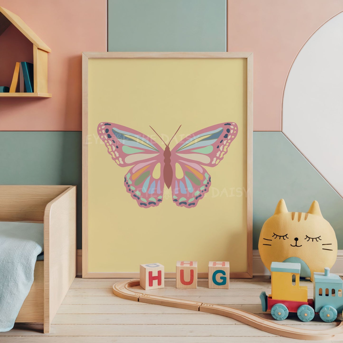 Set of 3 vintage butterfly printable posters for children’s room decor, pastel digital download art, DIY whimsical wall print set