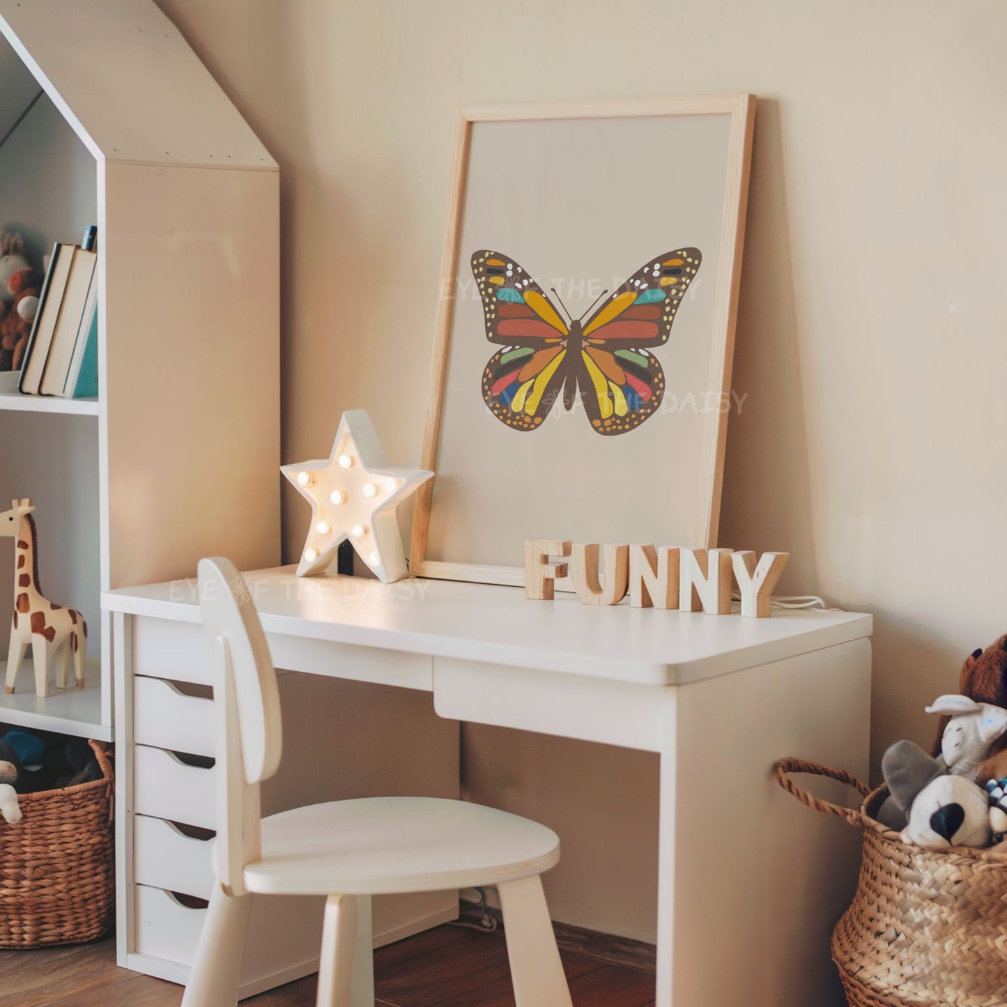 Set of 3 Butterfly Digital Prints | Neutral Boho Butterflies Printable Wall Art