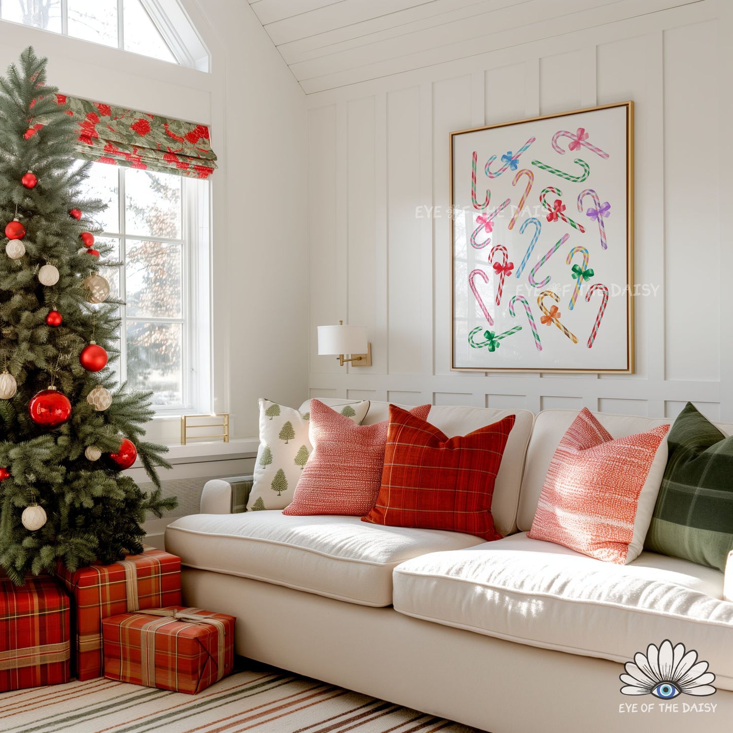 Colourful Candy Canes Print Digital Download | Fun Trendy Holiday Printable Wall Art