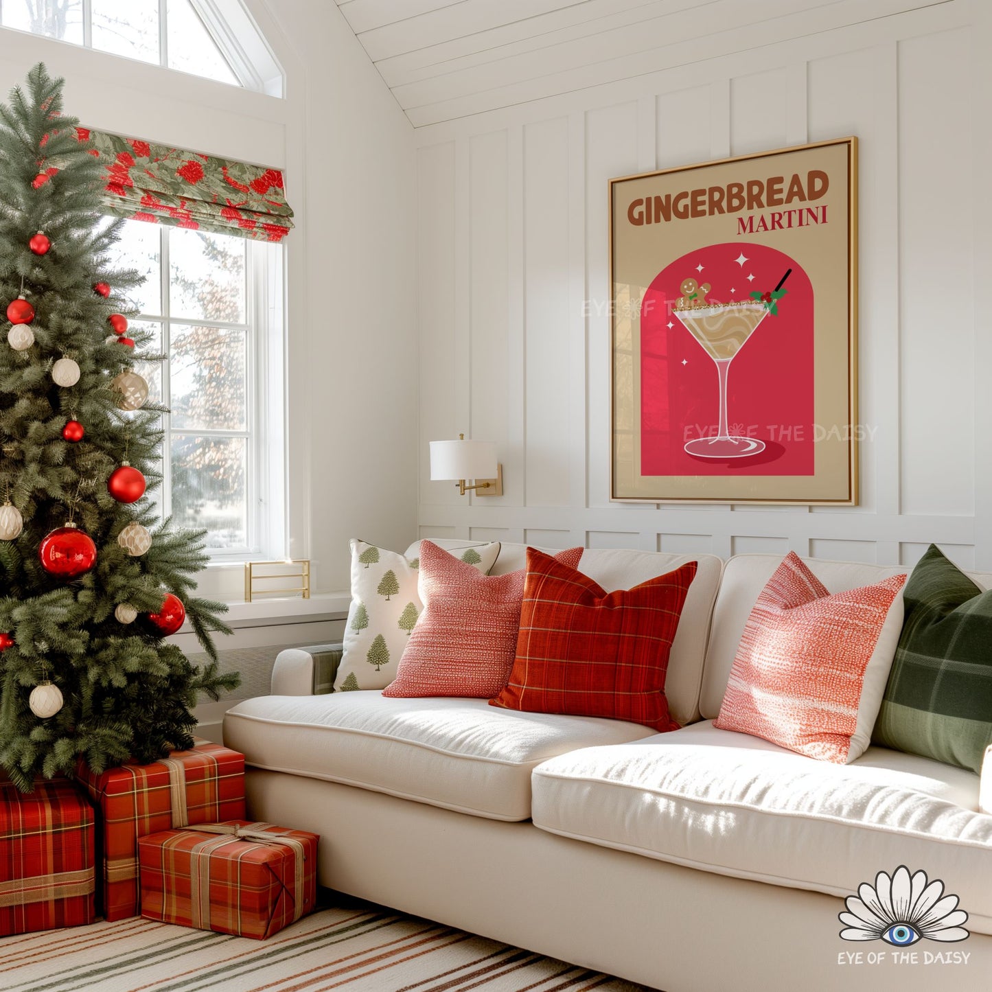 Set of 6 Christmas Cocktail Prints Digital Download | Retro Holiday Drink Printable Wall Art