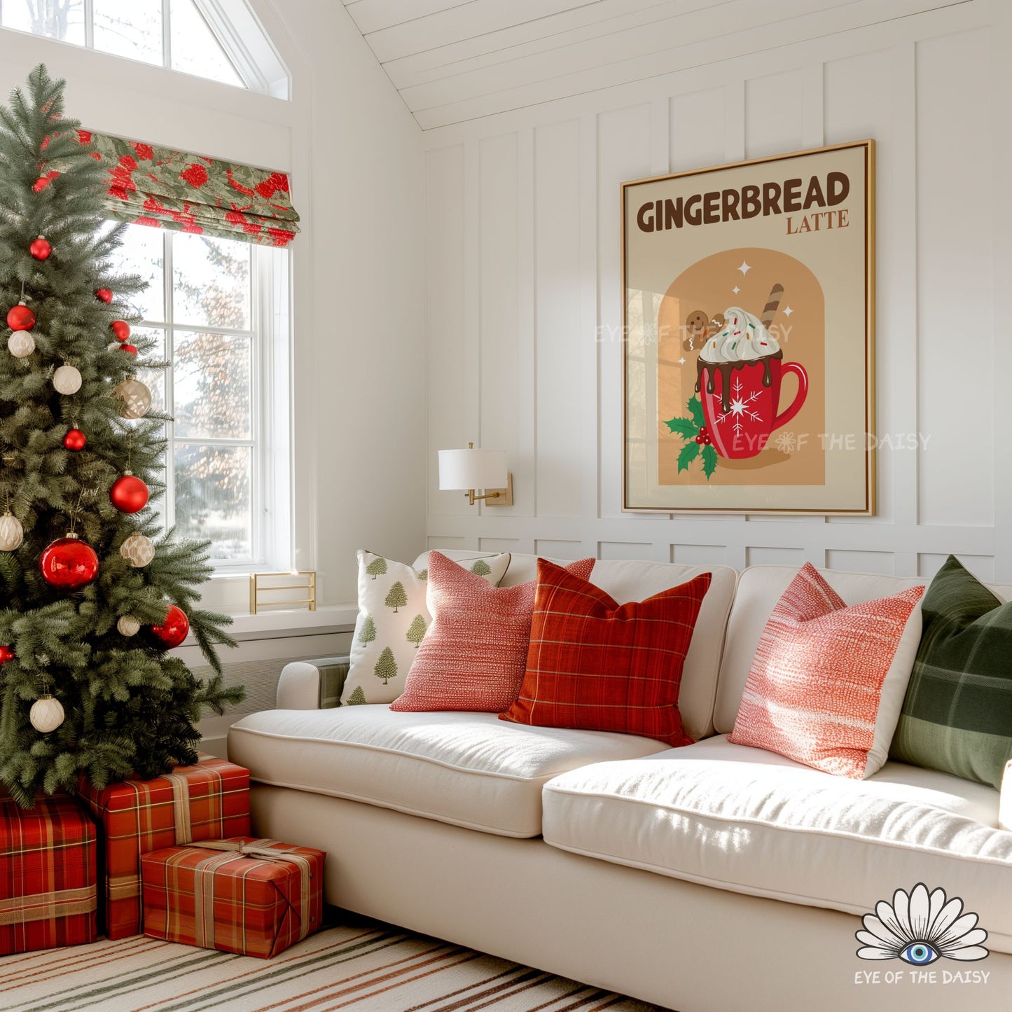 Gingerbread Latte Print Digital Download | Retro Holiday Cocoa Station Printable Wall Art