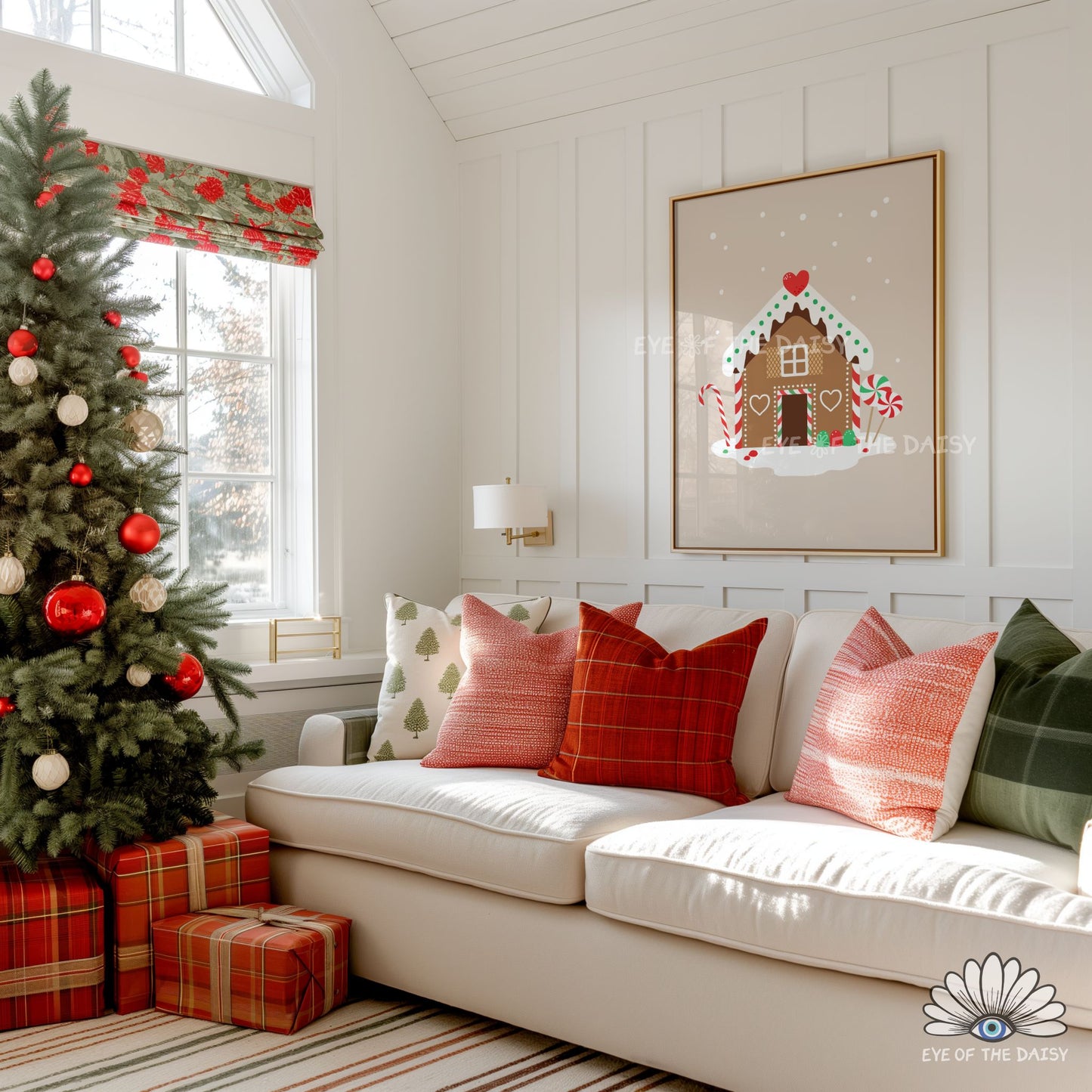 Set of 3 Gingerbread House Prints Digital Download | Traditional Christmas Printable Wall Art