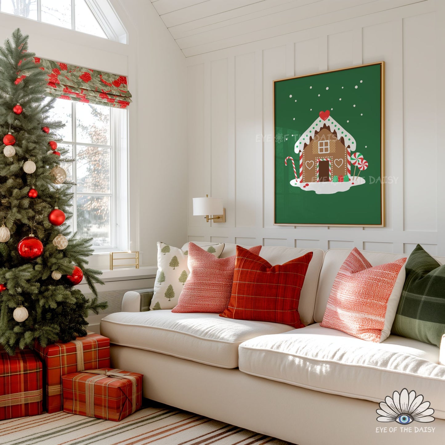Set of 3 Gingerbread House Prints Digital Download | Vintage Christmas Printable Wall Art