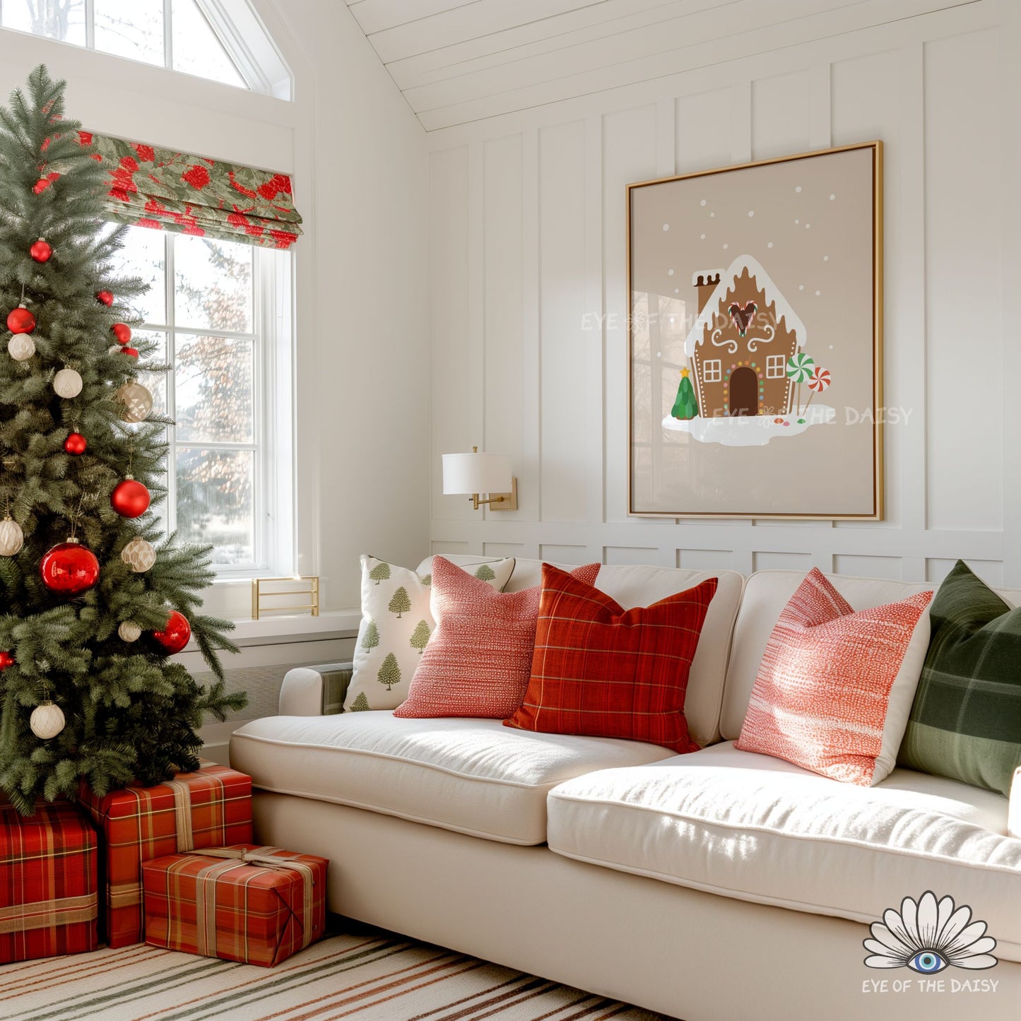 Set of 3 Gingerbread House Prints Digital Download | Cute Christmas Printable Wall Art