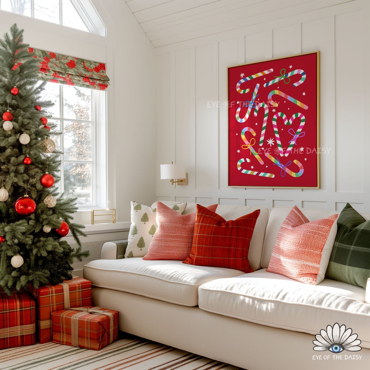 Colorful Candy Canes Digital Print | Retro Maximalist Christmas Printable Wall Art
