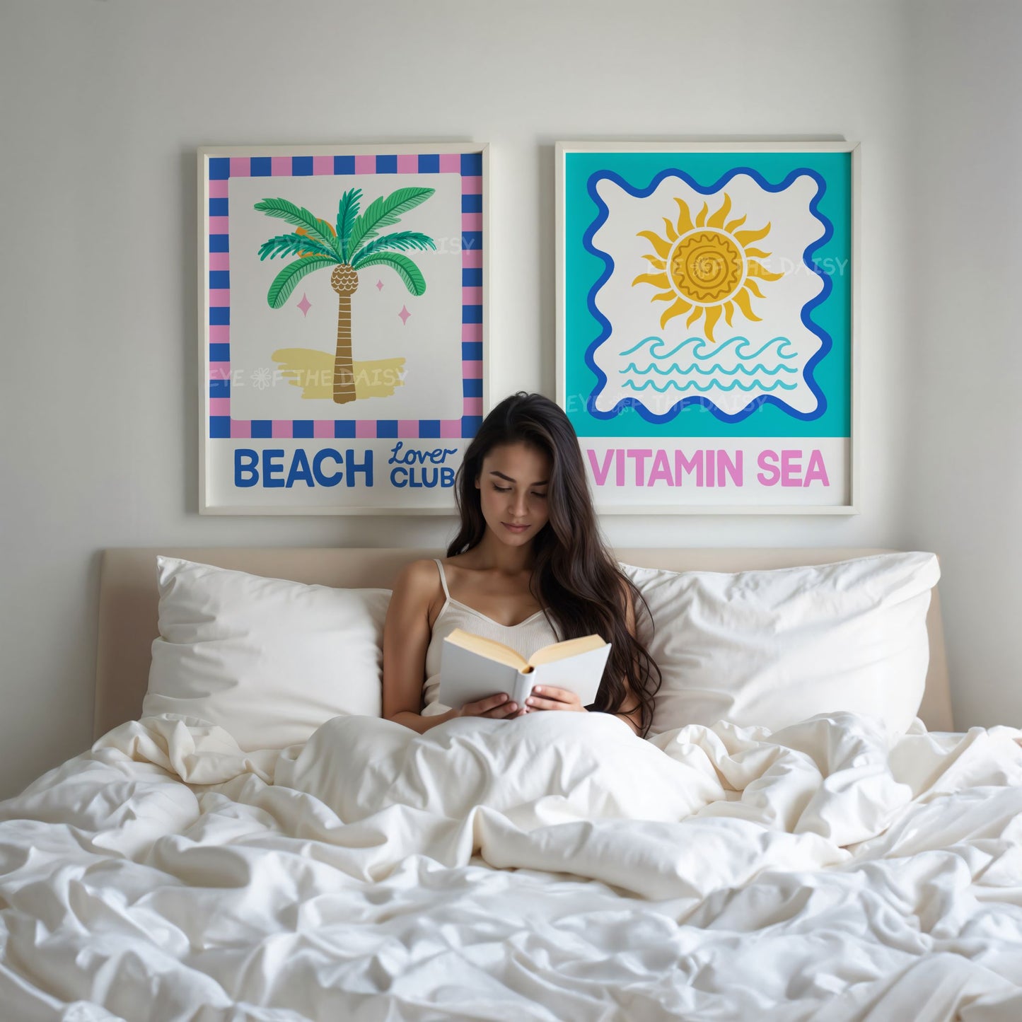 Beach house coastal print set of 3 – vibrant digital download trio, gallery wall printable art for summer rental wall decor