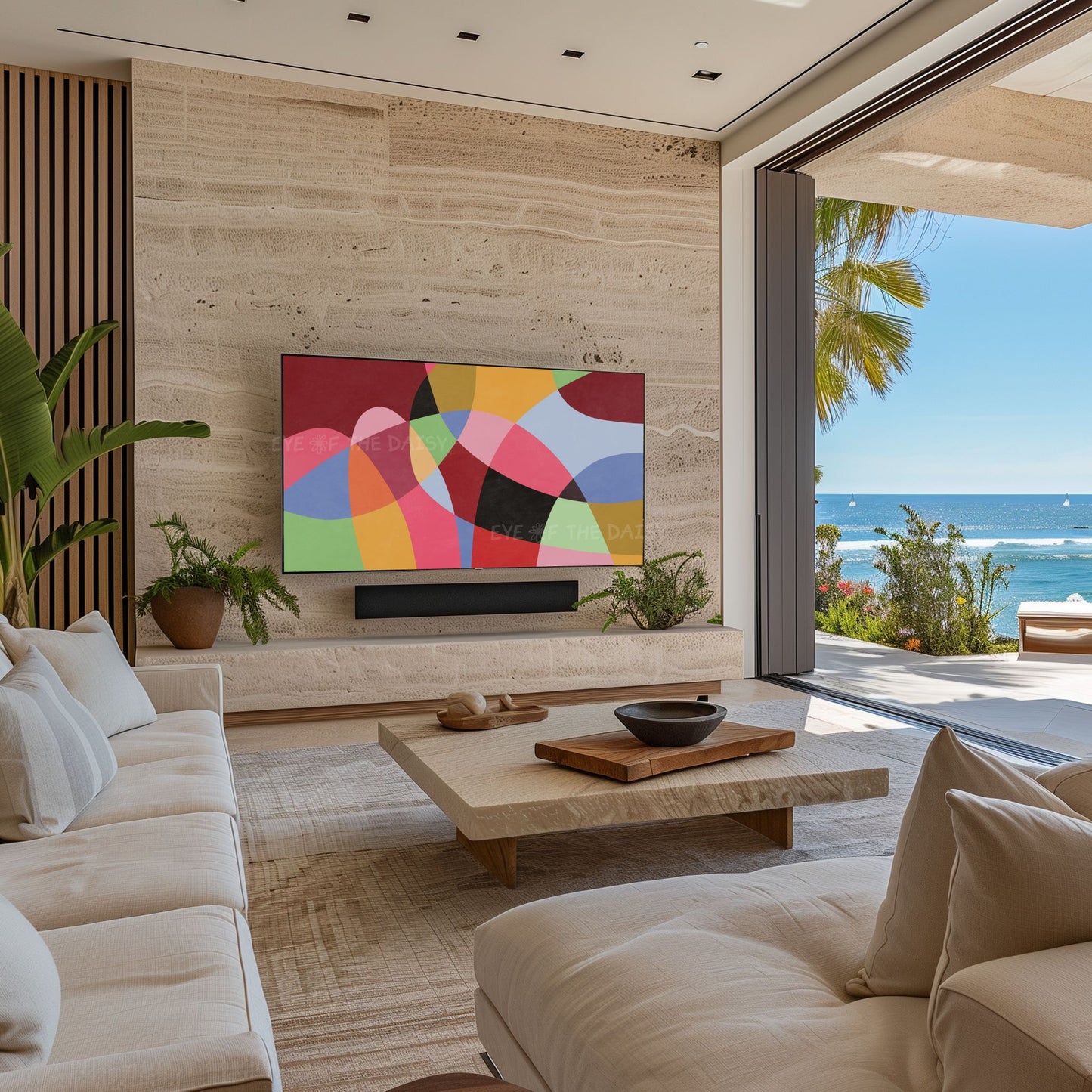 Colourful Contemporary Abstract 4K TV Art | Vibrant Mid Century Modern Geometric TV Art