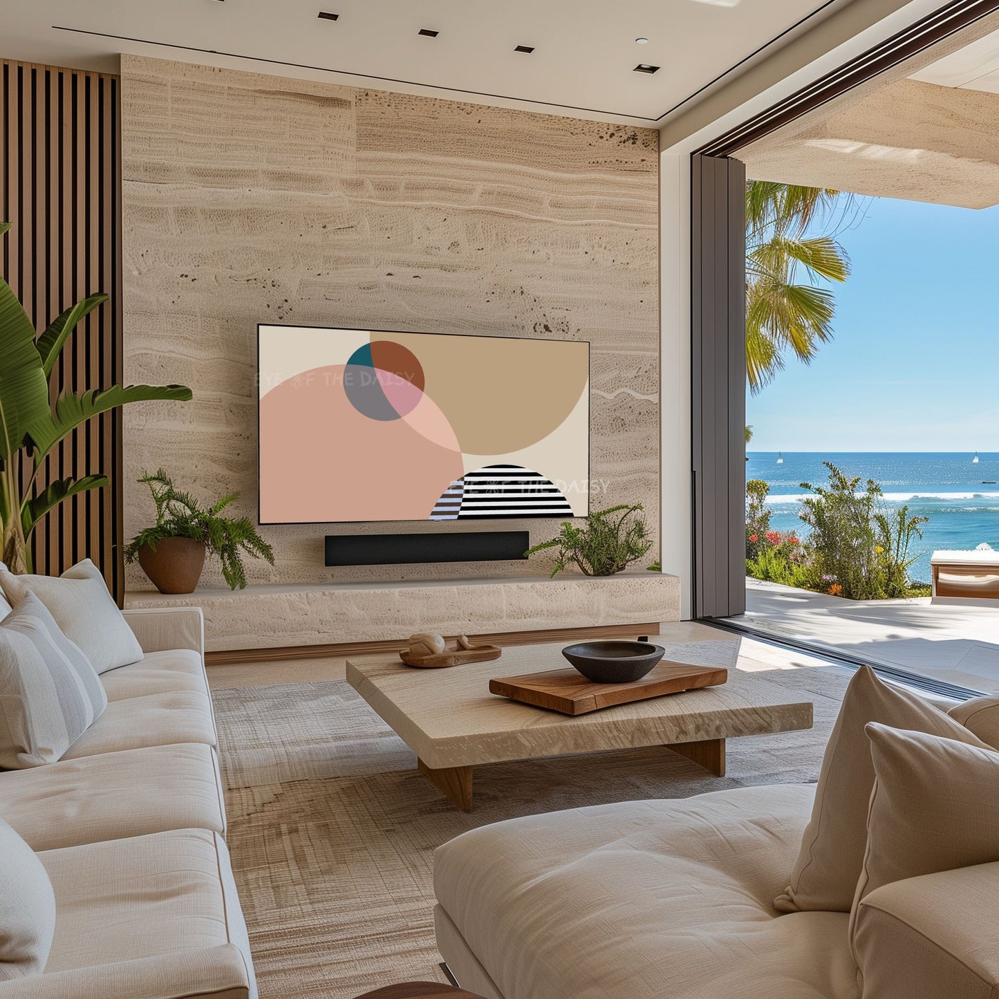 Neutral Minimal Abstract TV Art 4K | Contemporary Geometric 4K Art for TV Screen