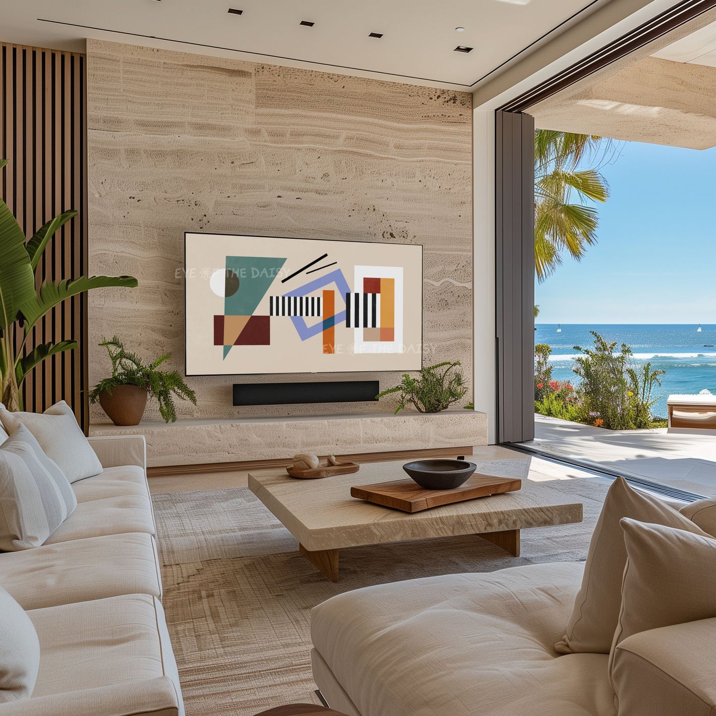 Colourful Bauhaus Style Abstract 4K TV Art | Mid Century Modern Art for TV Screen 4K