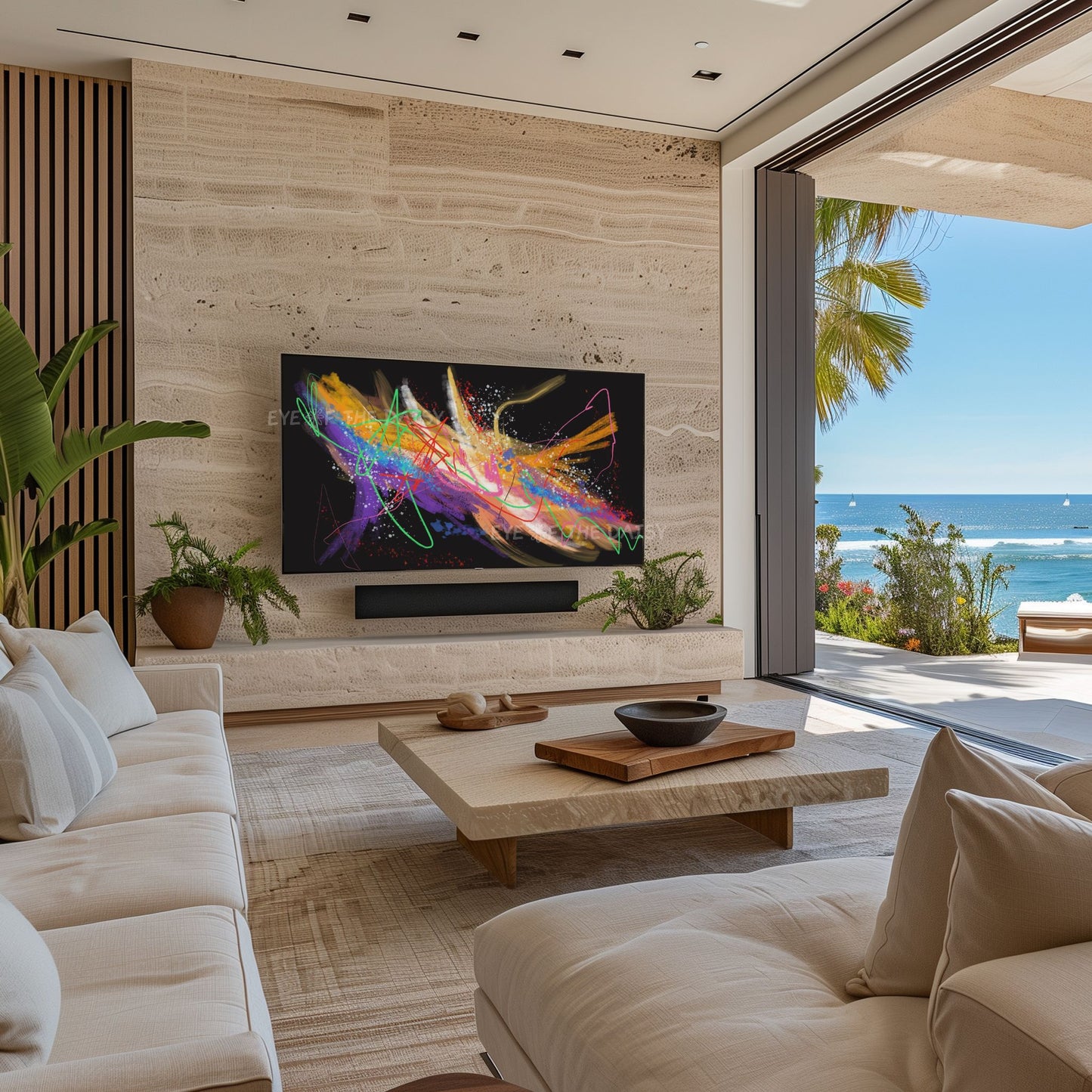 Bright Abstract Expressionist 4K TV Art | Colourful Contemporary 4K Art for TV Screen