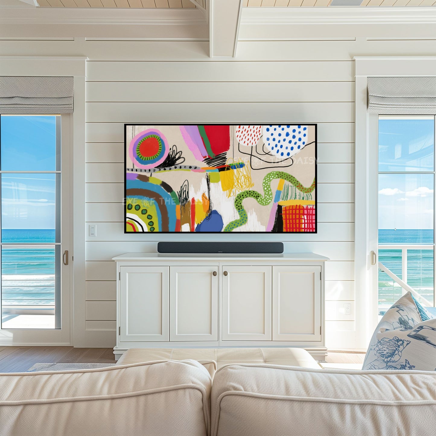 Quirky Contemporary Abstract 4K TV Art | Colourful Modern Expressionist TV Art 4K