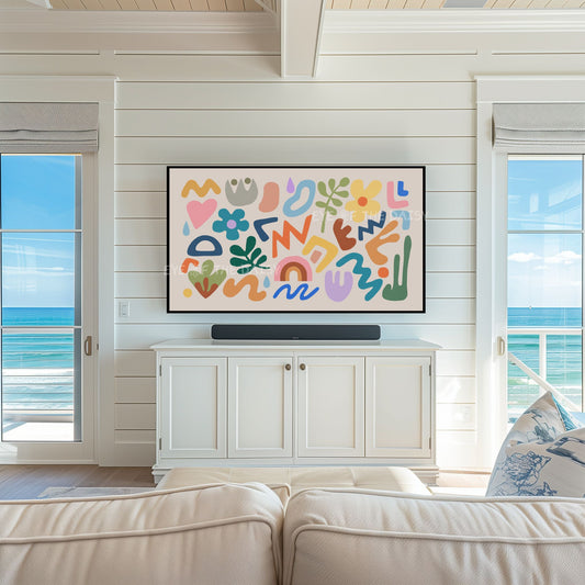 Colourful Abstract Cut-Out Shapes 4K TV Art | Vibrant Contemporary Modern TV Art 4K