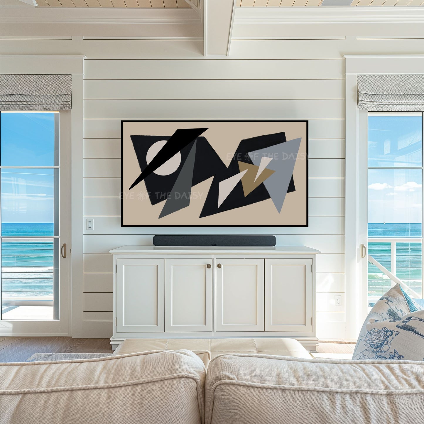 Mid Century Modern Abstract 4K TV Art | Contemporary Shapes Art for TV Screen