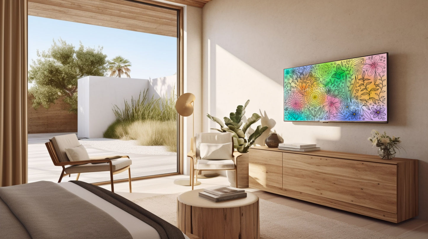Intuitive Botanical Abstract 4K TV Art | Vibrant Colourful Floral Art for TV Screen