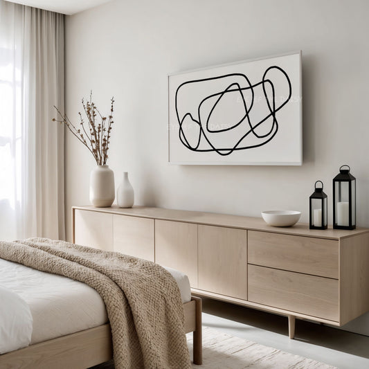 Abstract Scribble 4K TV Art | Minimal Line Drawing Art for TV Screen
