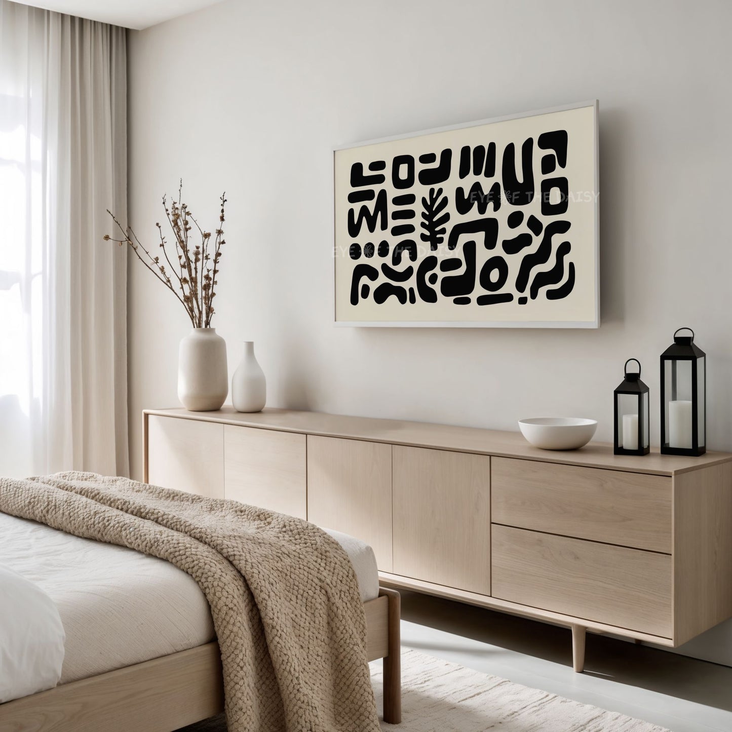 Black Abstract Shapes 4K TV Art | Neutral Modern Cut-Outs TV Artwork 4K