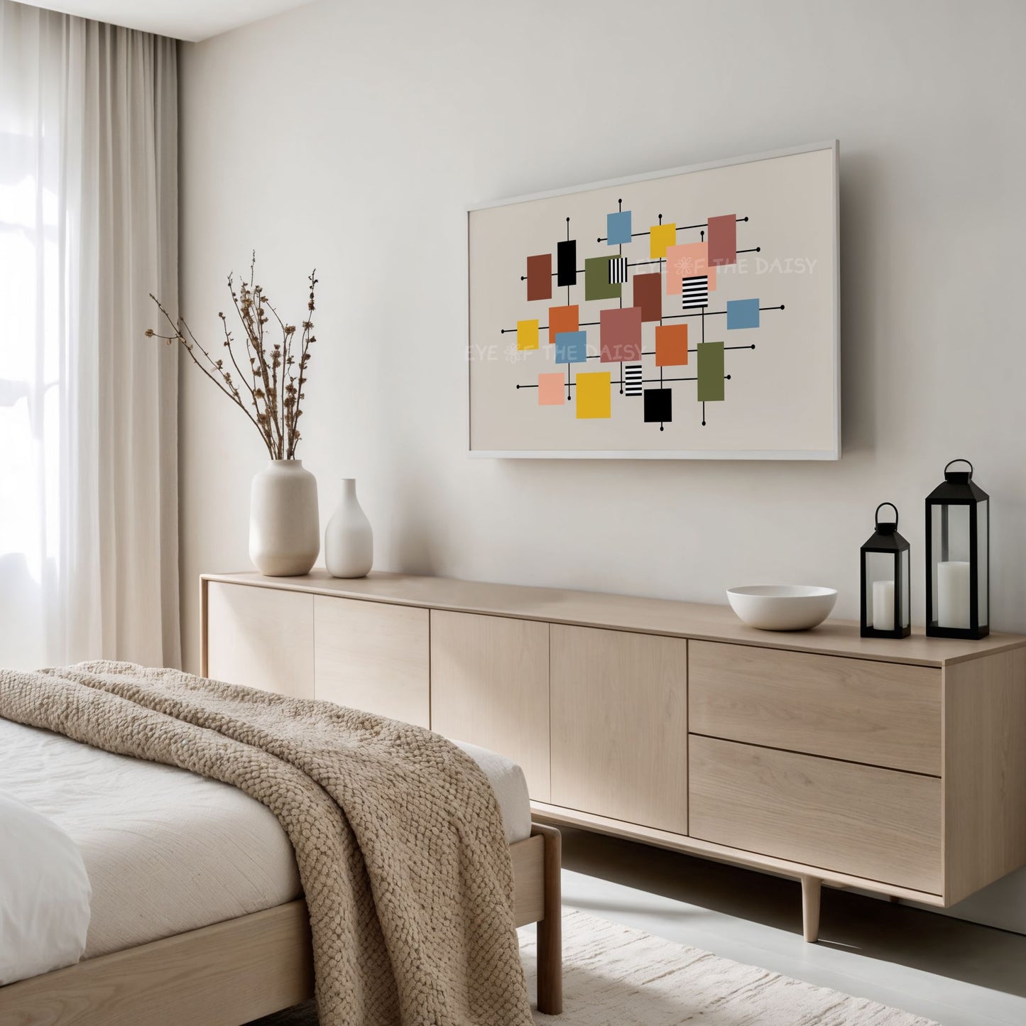 Mid Century Modern Squares 4K TV Art | Colourful Geometric Abstract TV Art 4K