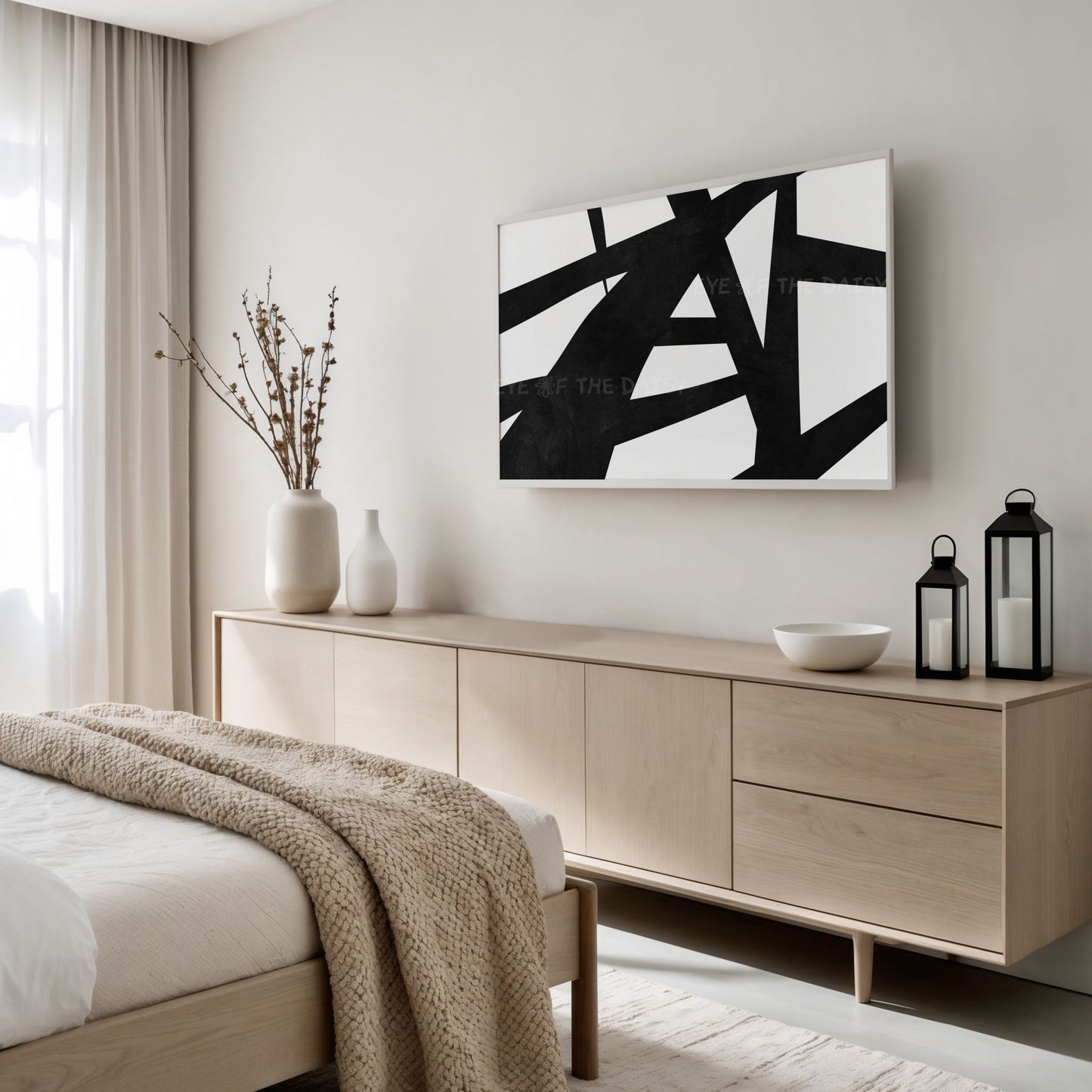 Black & White Contemporary Abstract 4K T Art | Modern Art for TV Screen