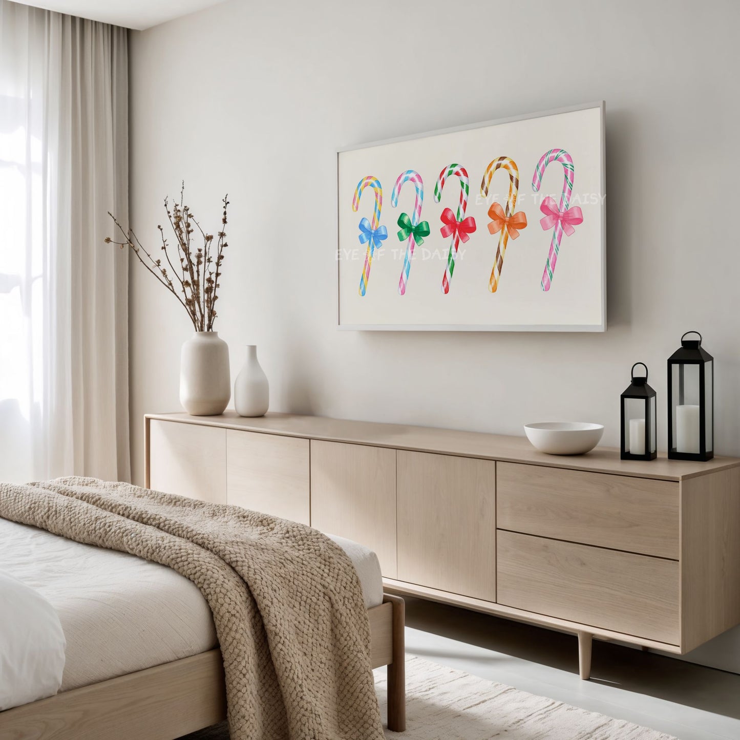 Christmas Candy Canes 4K TV Art | Cute Colourful Holiday Art for TV Screen