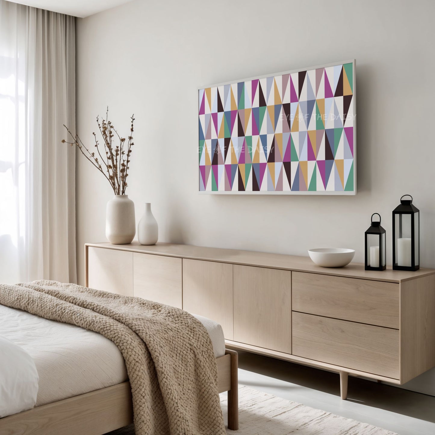 Purple Green Gold Blue Geometric Abstract 4K TV Art | Contemporary TV Artwork 4K