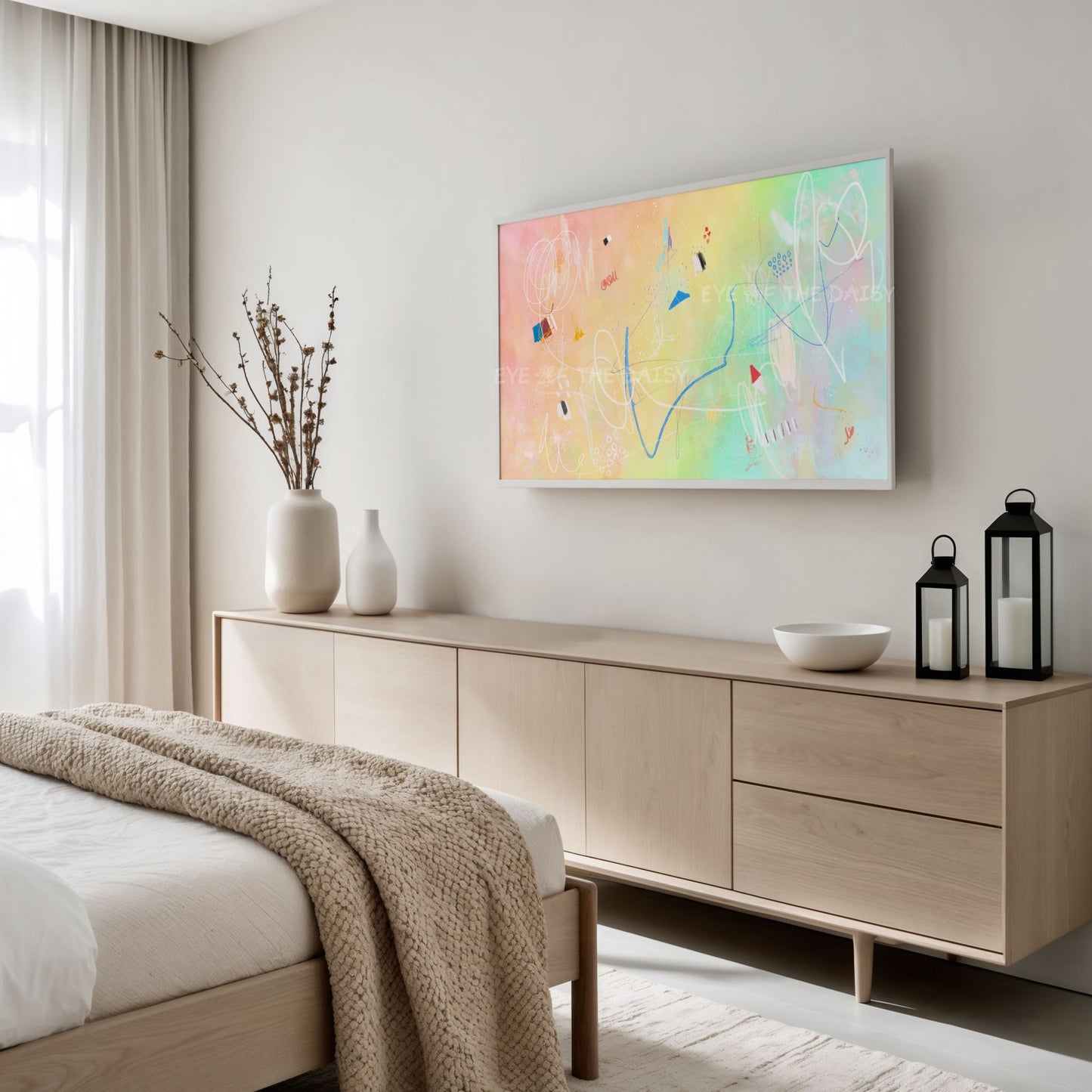 Pastel Rainbow Abstract Expressionist 4K TV Art | Contemporary Digital Painting TV Art 4K