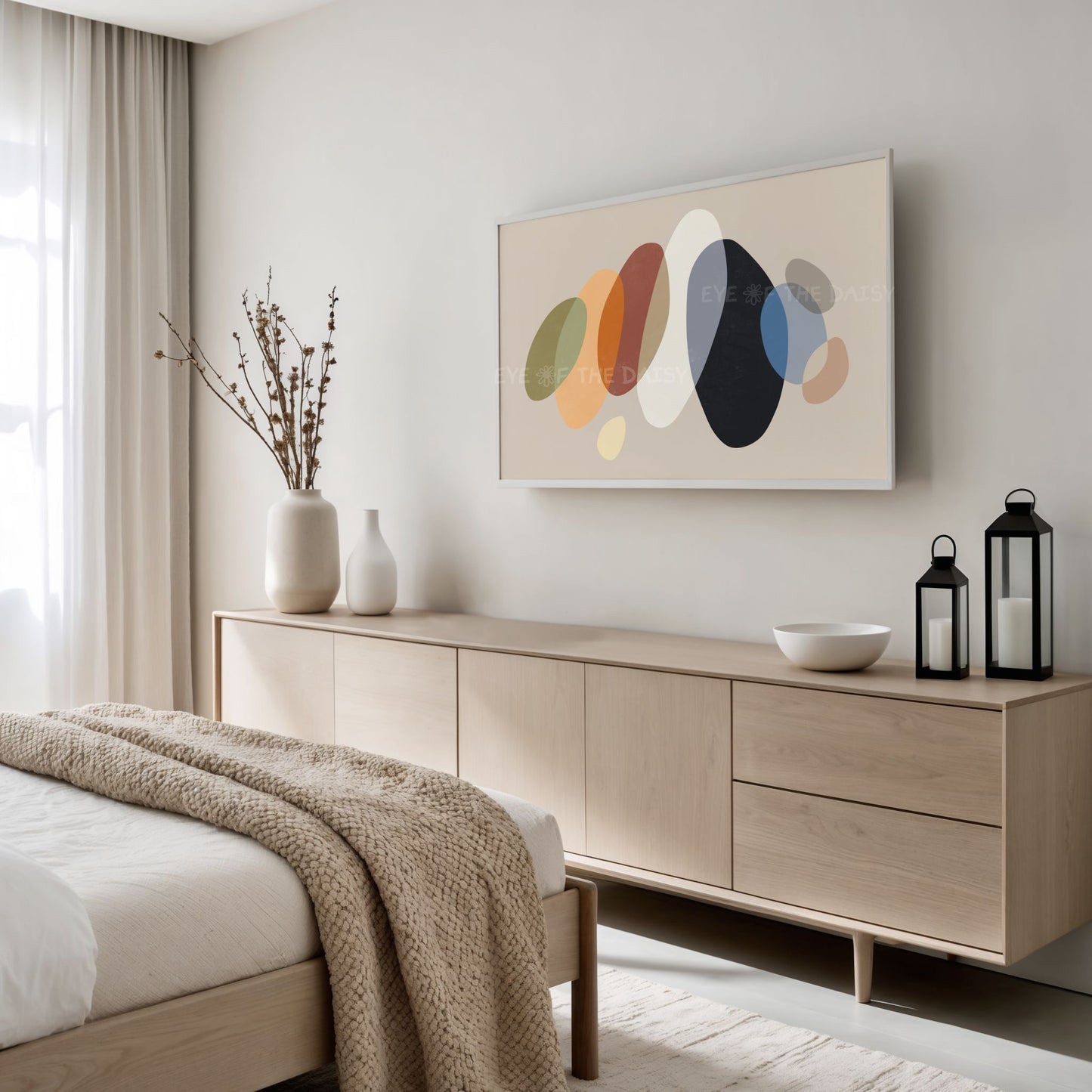 Mid Century Modern Abstract 4K TV Art | Earth Tone Organic Shapes Art for TV Screen