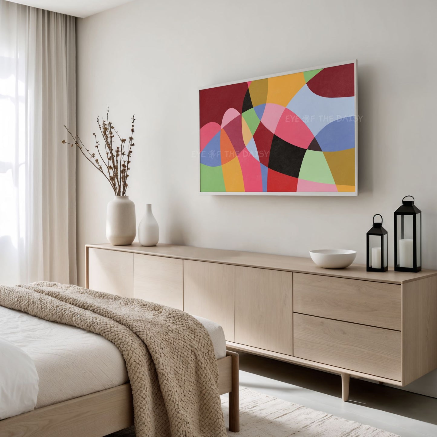 Colourful Contemporary Abstract 4K TV Art | Vibrant Mid Century Modern Geometric TV Art