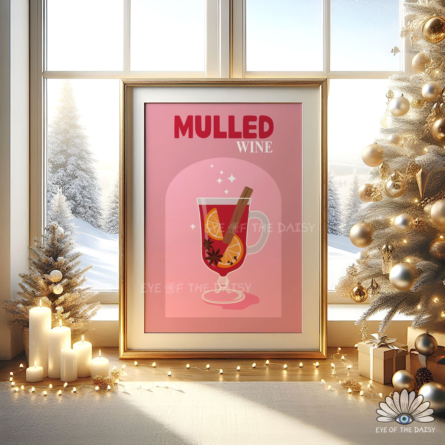 Mulled Wine Print Digital Download | Retro Holiday Drink Printable Wall Art