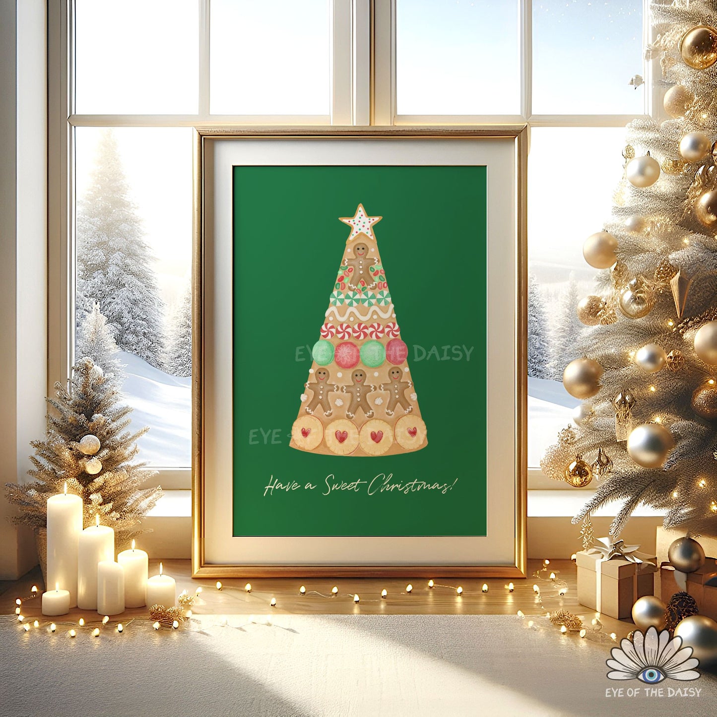 Christmas Croquembouche Digital Print | Holiday Gingerbread Printable Wall Art