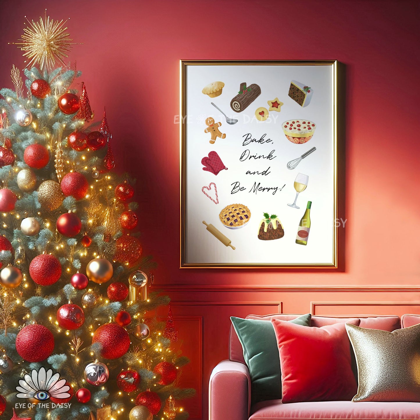 Christmas Food Print Digital Download | Traditional Holiday Phrase Printable Wall Art