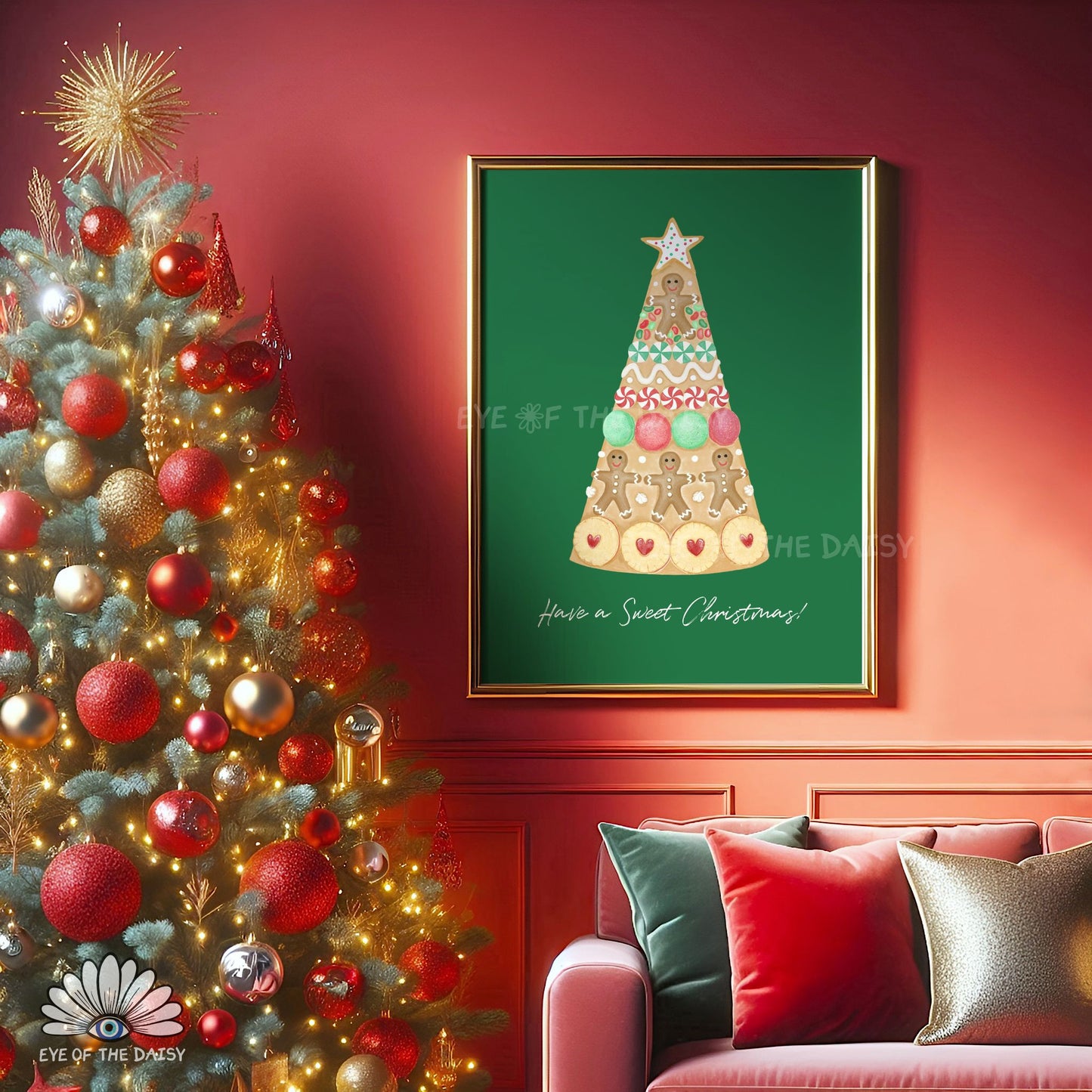 Christmas Croquembouche Digital Print | Holiday Gingerbread Printable Wall Art