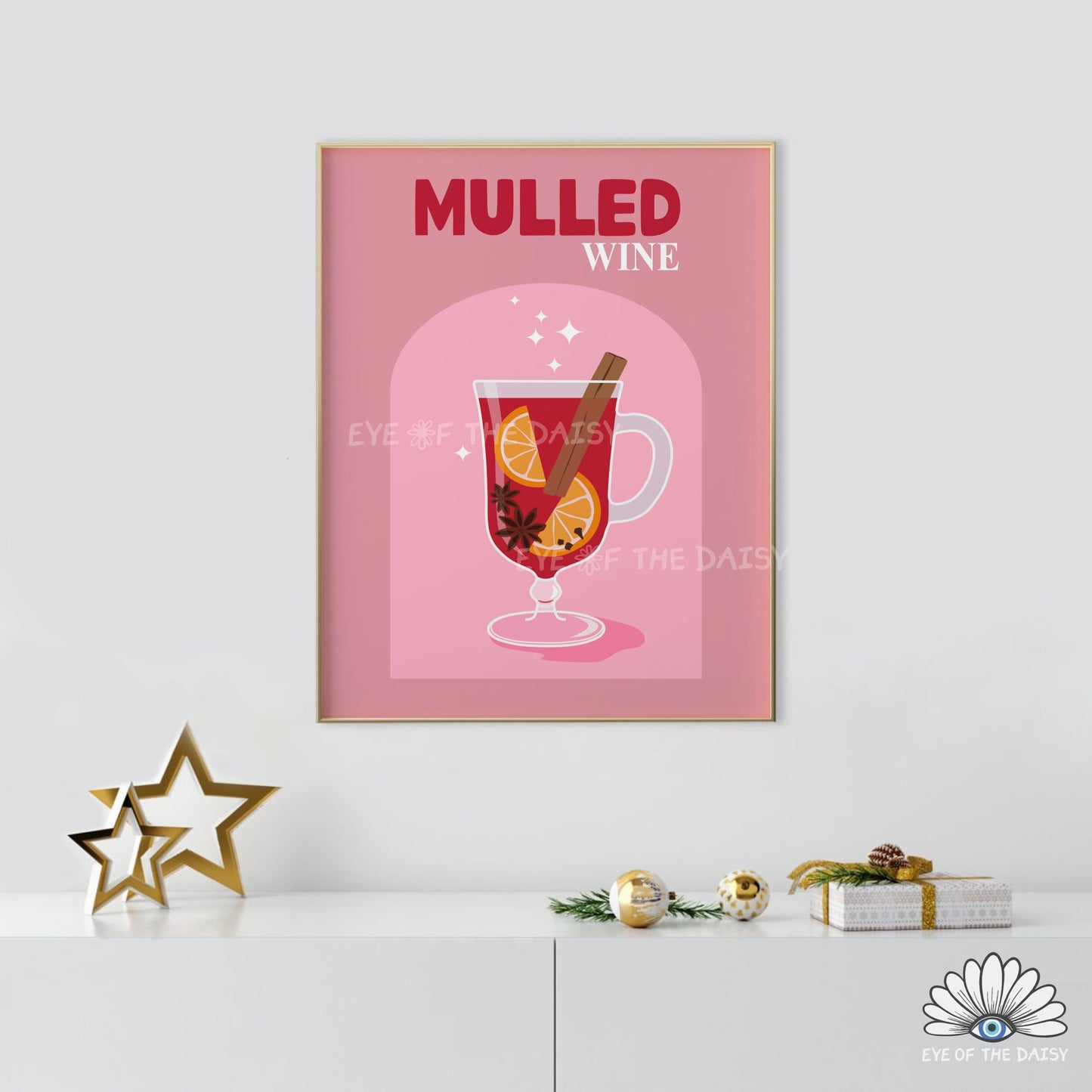 Mulled Wine Print Digital Download | Retro Holiday Drink Printable Wall Art