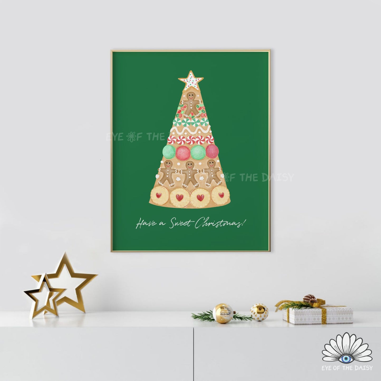 Christmas Croquembouche Digital Print | Holiday Gingerbread Printable Wall Art