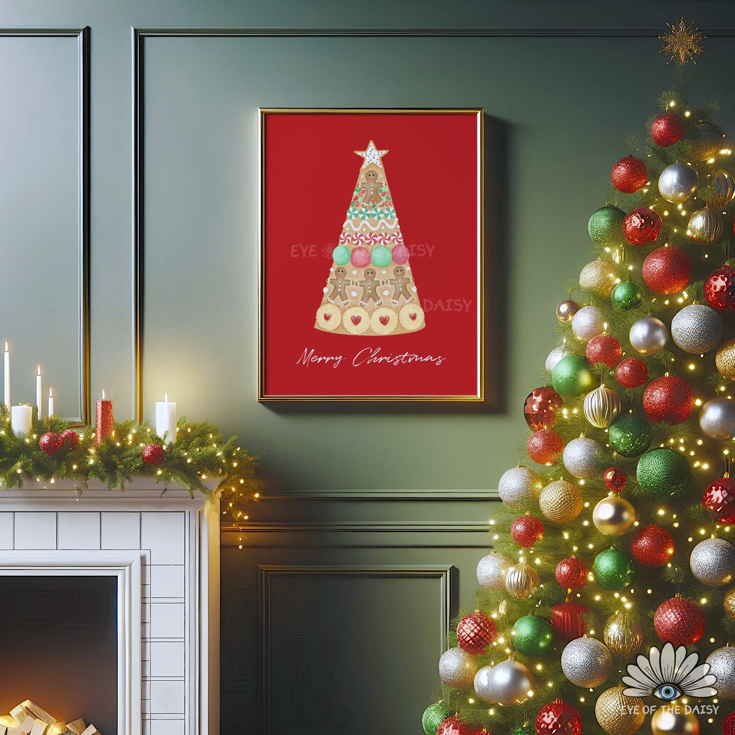 Christmas Kitchen Print Digital Download | Holiday Gingerbread Printable Wall Art