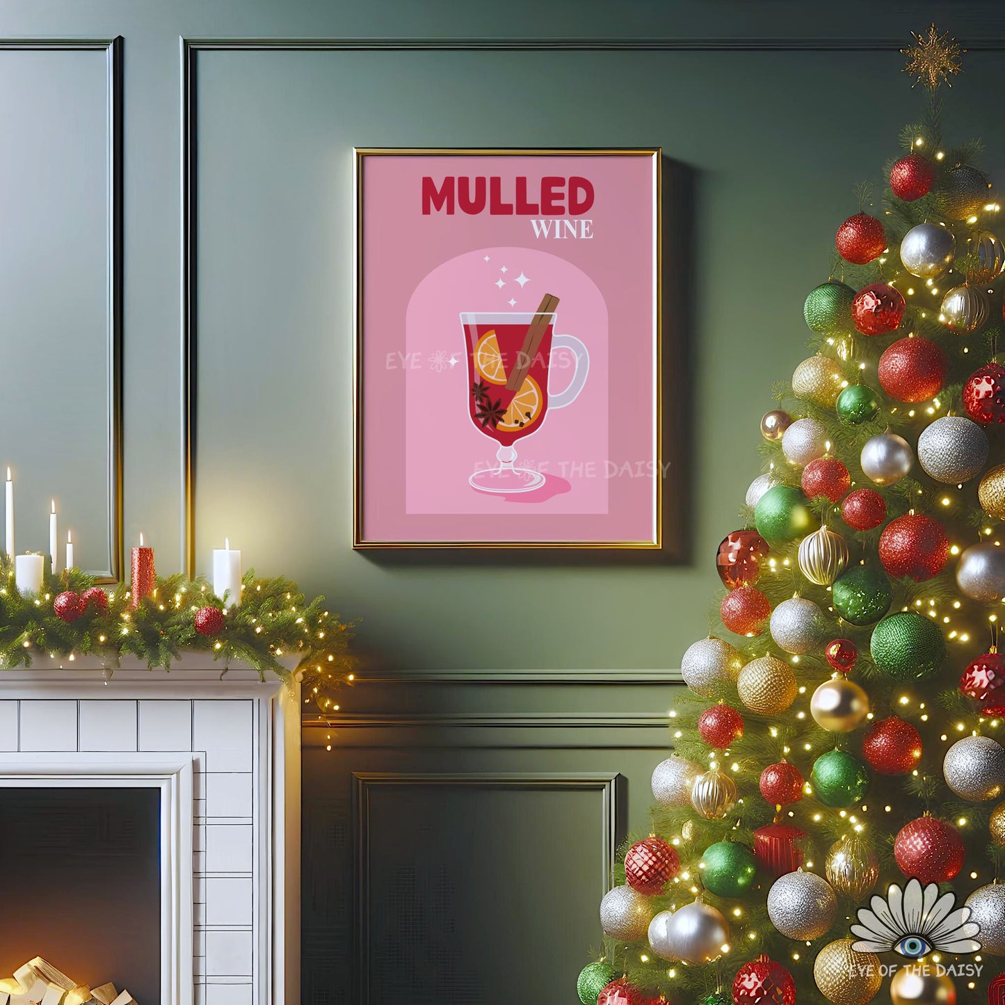 Mulled Wine Print Digital Download | Retro Holiday Drink Printable Wall Art