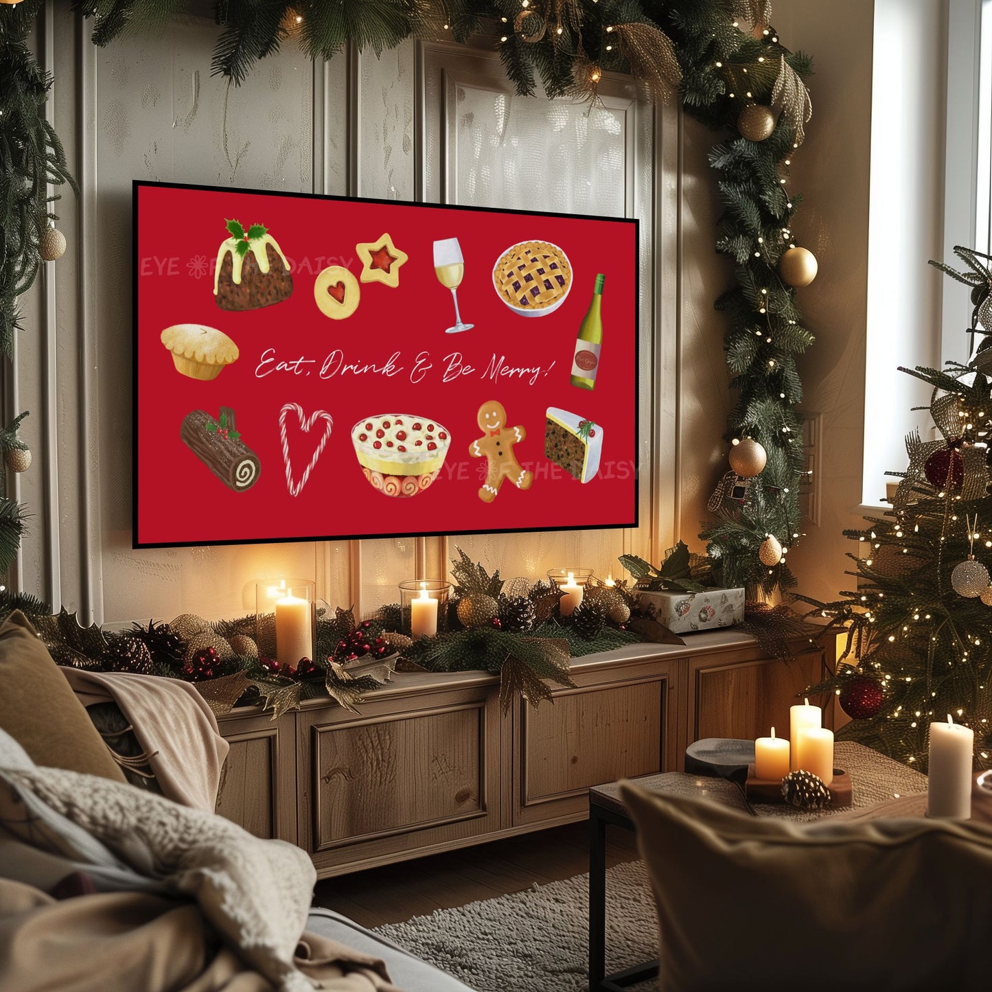 Traditional Christmas 4K TV Art | Holiday Food Illustration 4K TV Art