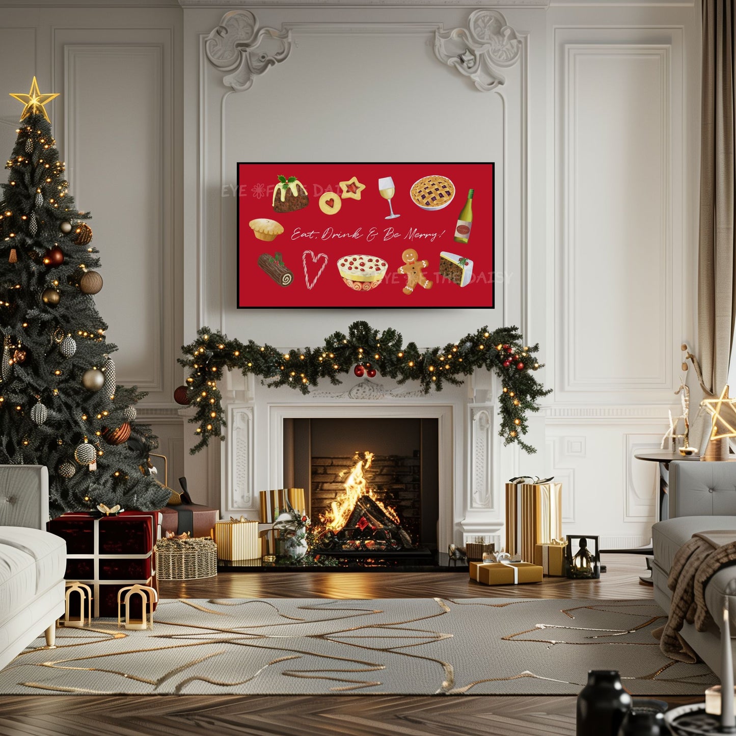 Traditional Christmas 4K TV Art | Holiday Food Illustration 4K TV Art