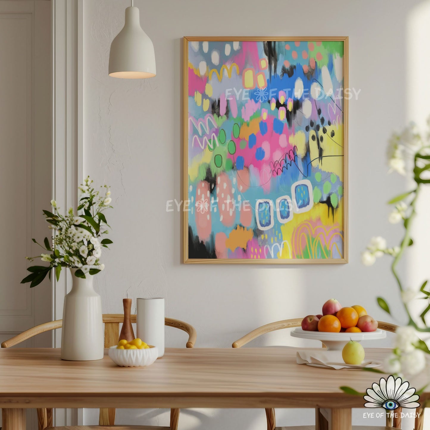 Maximalist abstract art print digital download, downloadable maximalist wall art for contemporary spaces
