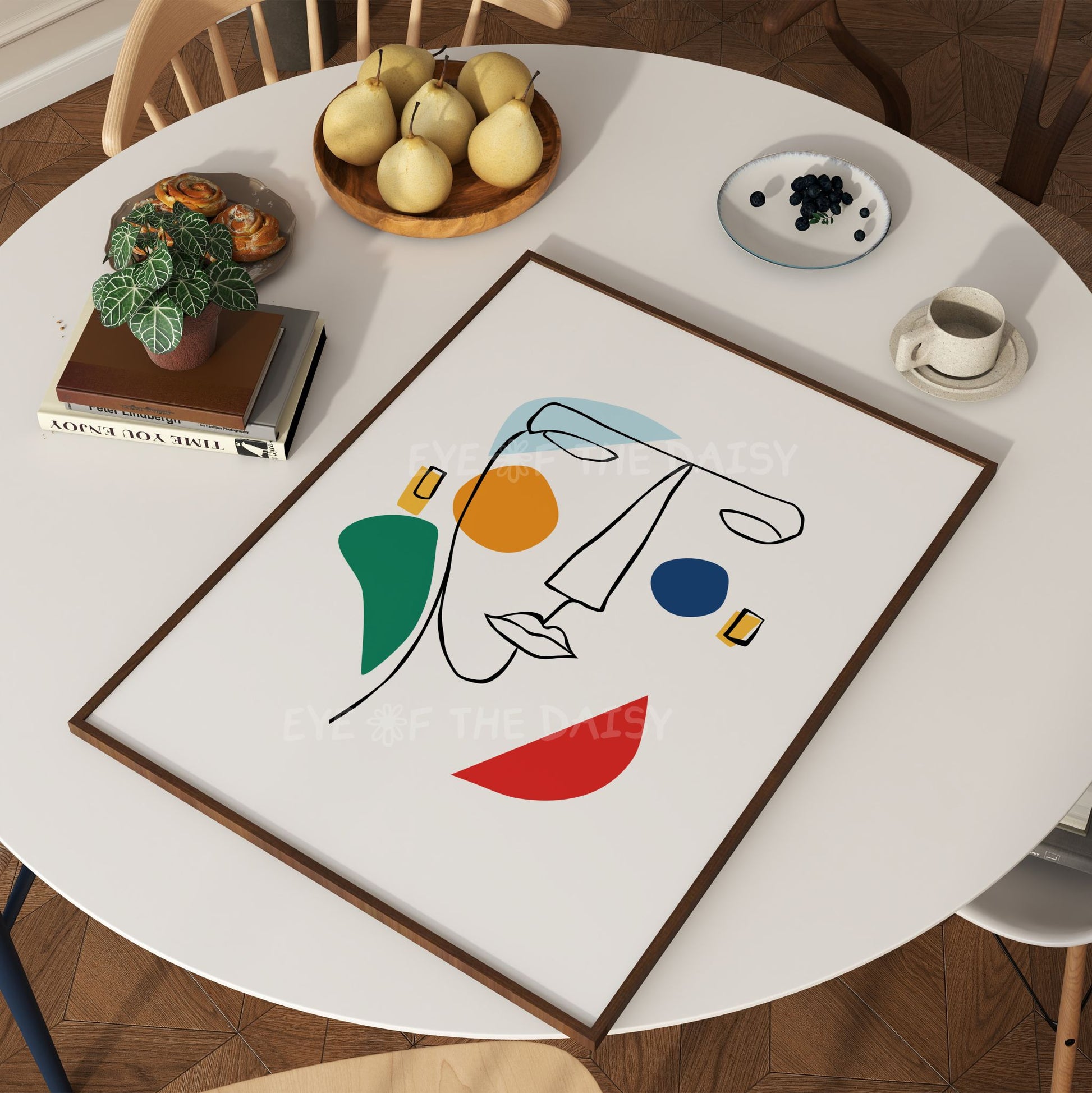 Contemporary face line art posters set of three, downloadable prints for stylish dining room or statement gallery wall decor