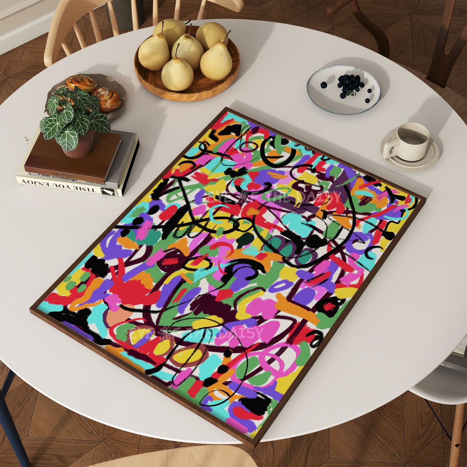 Graffiti-style abstract art print – digital download for dining room wall decor, printable poster for modern interiors