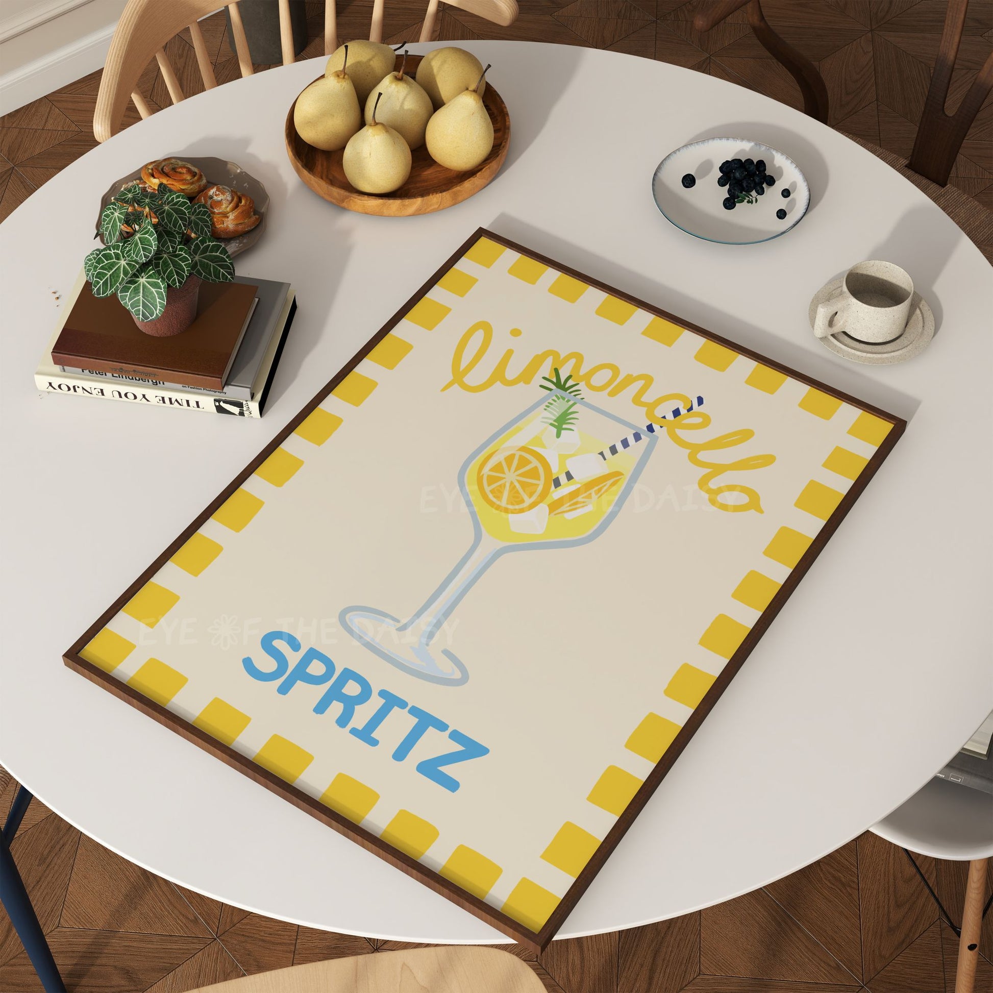 Limoncello Spritz art print – printable wall art download featuring a funky cocktail sketch, ideal for dining room or dinner party space