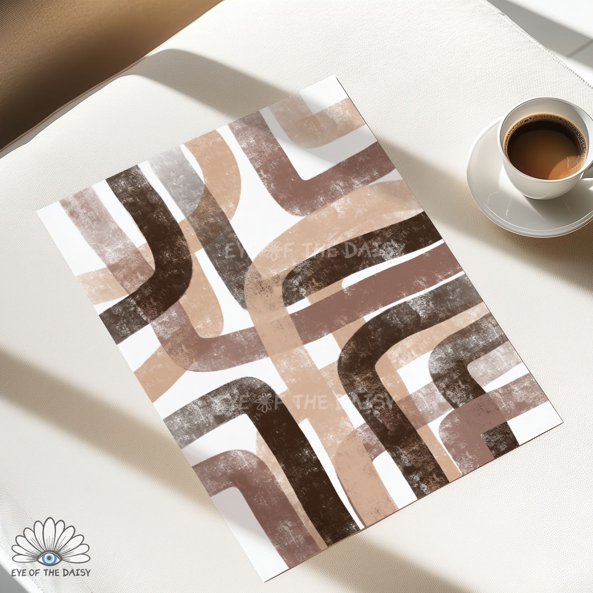 Wabi sabi inspired textured abstract wall art in warm earthy tones, perfect for bohemian and Scandinavian style decor