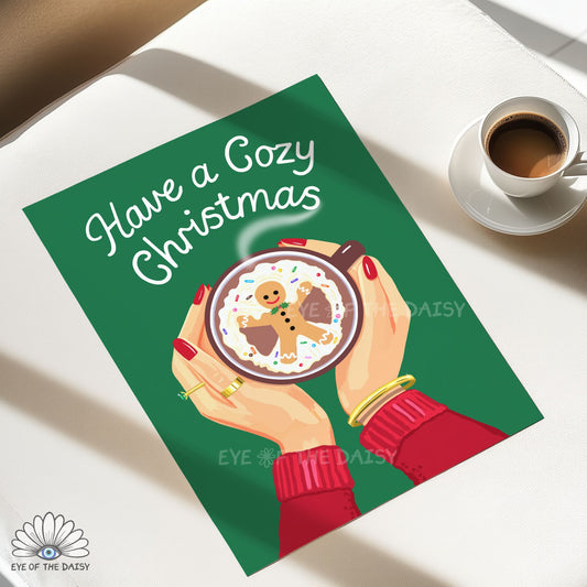 Festive Mug Print Digital Download | Christmas Hot Cocoa Station Printable Wall Art