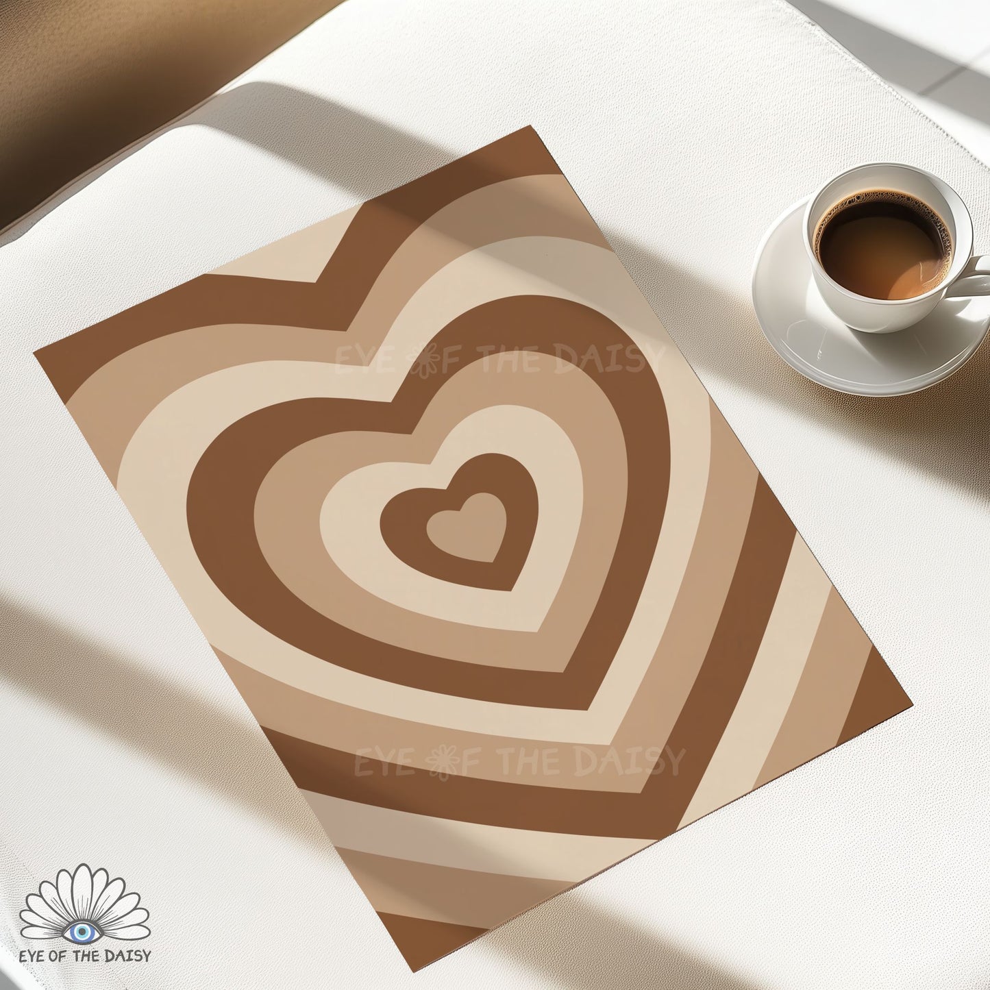 Retro heart print digital download, gallery wall print or trendy dopamine decor for living rooms and home coffee bars