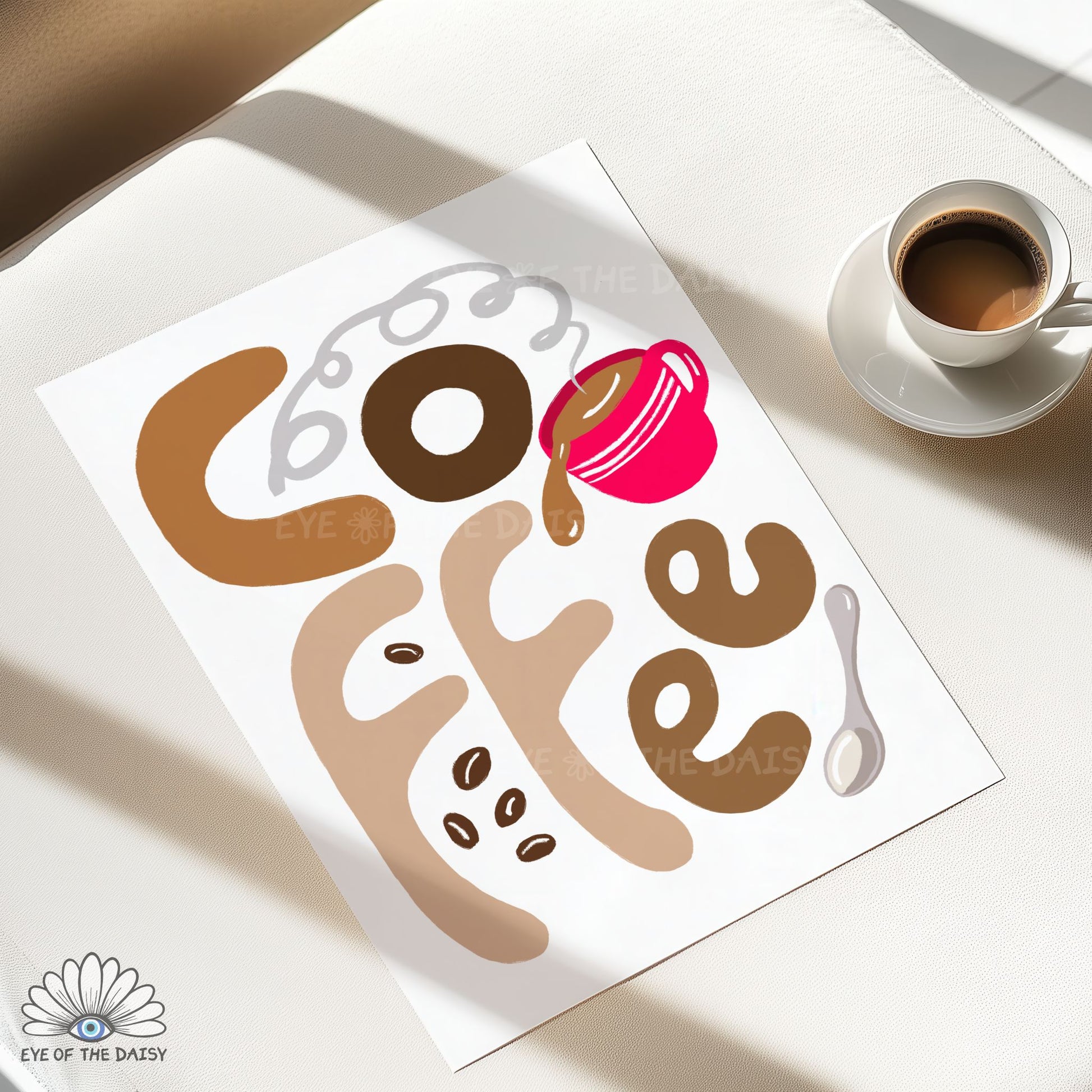 Modern coffee kitchen printable wall art, home coffee bar print 