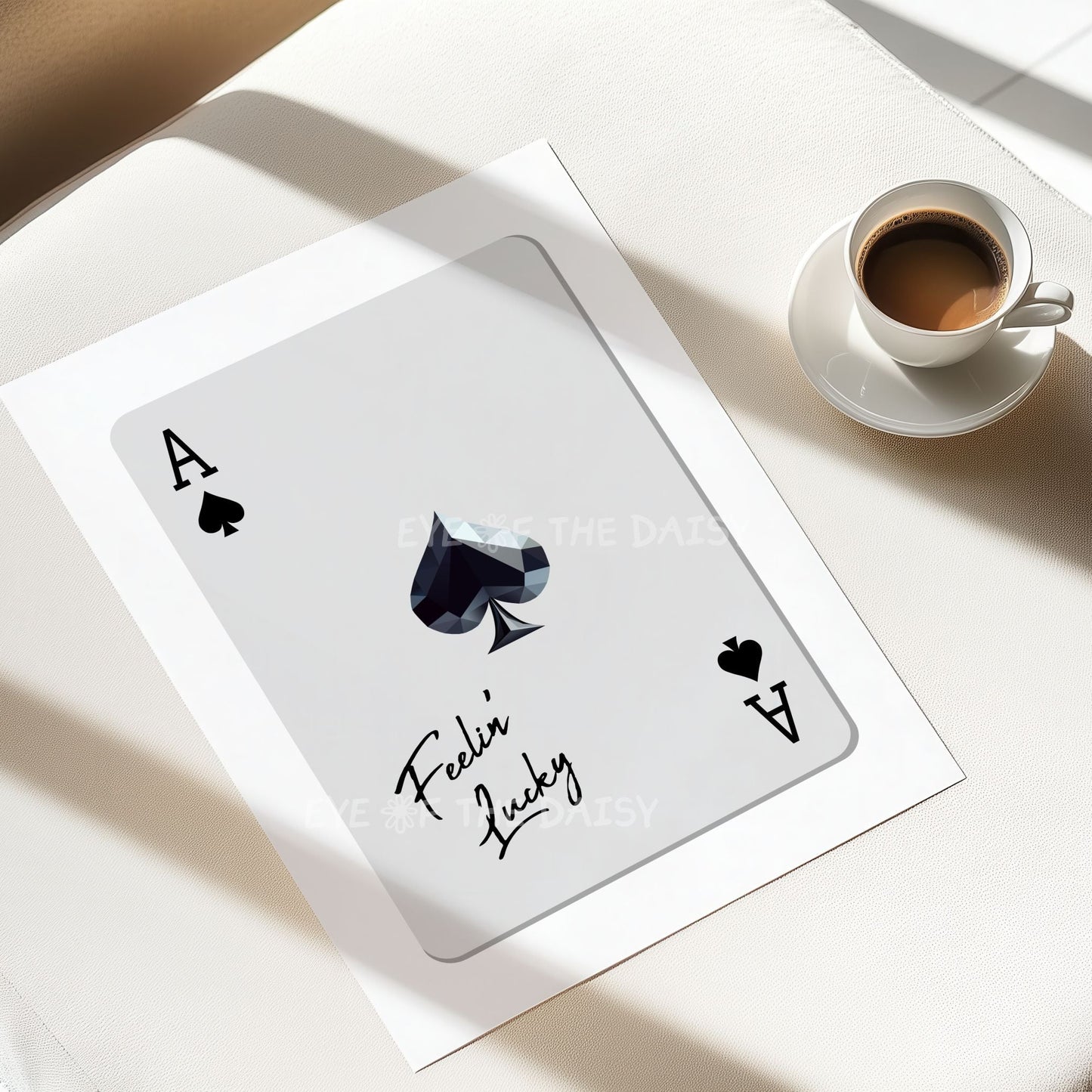 Ace of Spades art print—playing card style, inspirational print for trendy apartment, instant printable wall decor download