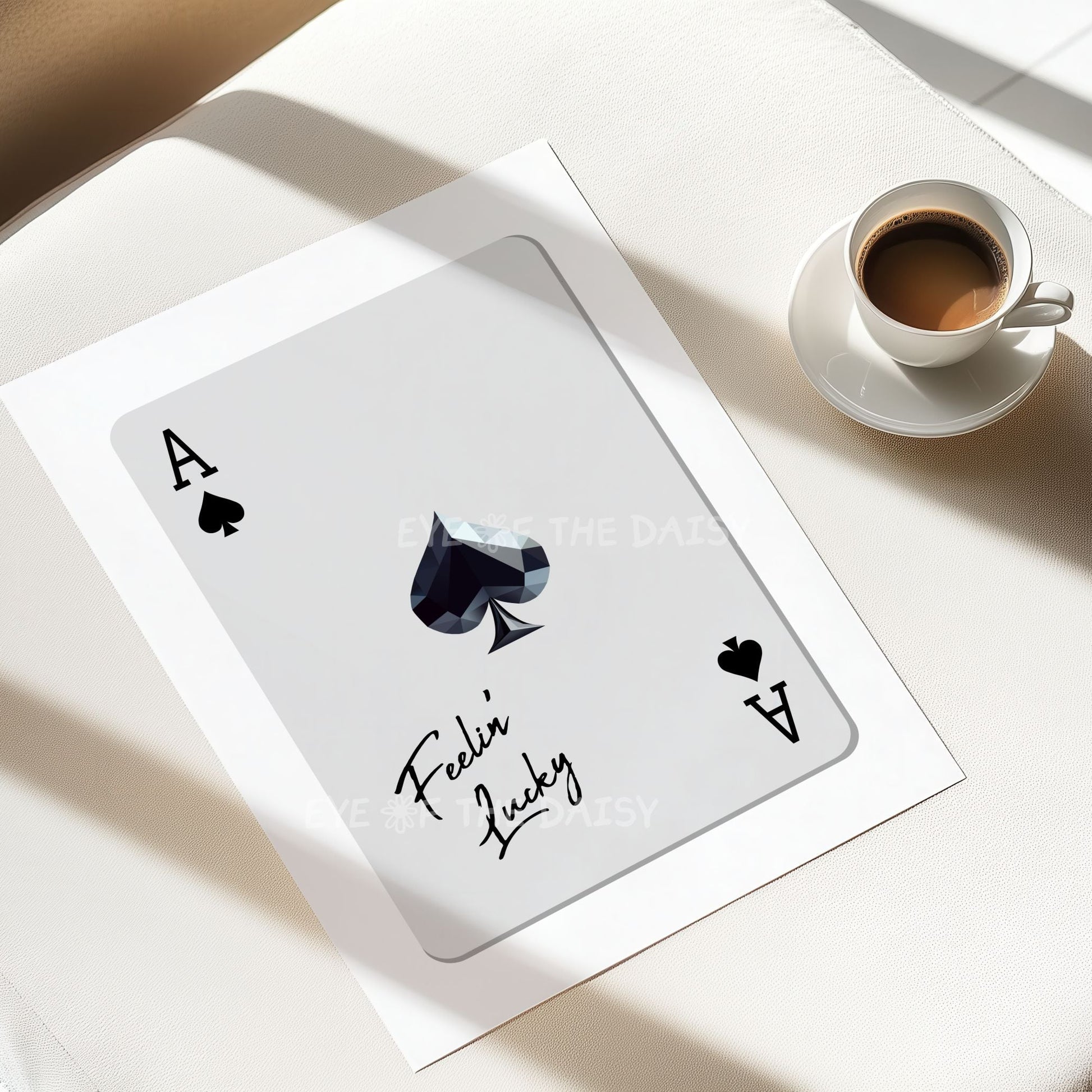 Ace of Spades art print—playing card style, inspirational print for trendy apartment, instant printable wall decor download